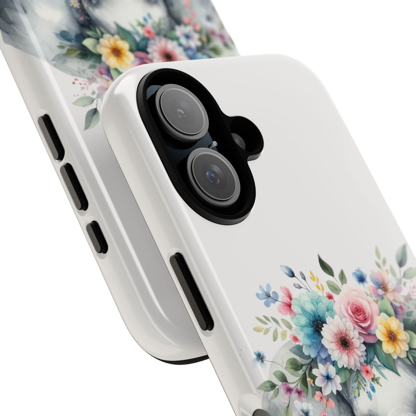 Floral Crown Elephant Mobile Cover – Elegant Watercolor Art