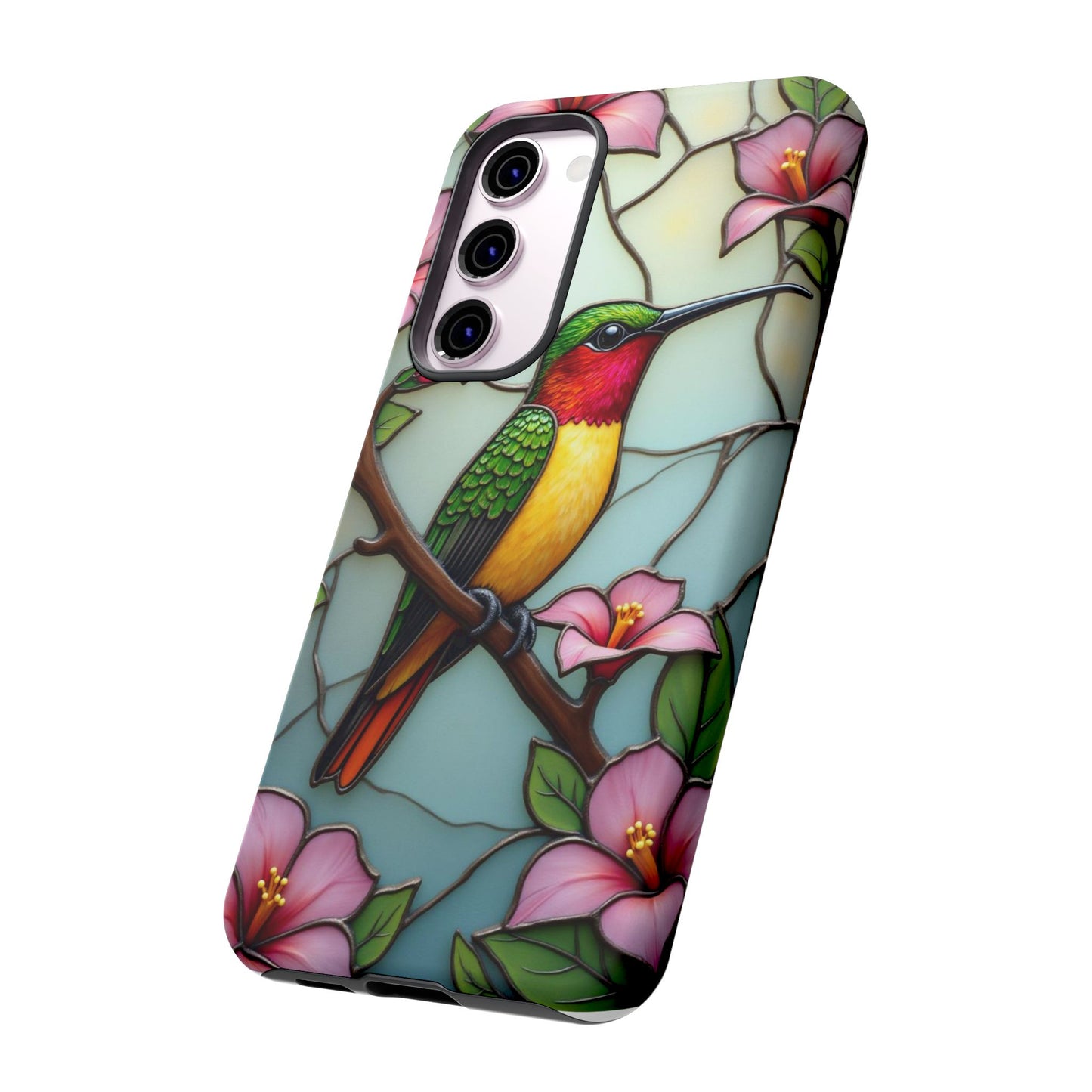 Elegant Hummingbird with Floral Mosaic | Artistic Nature Design