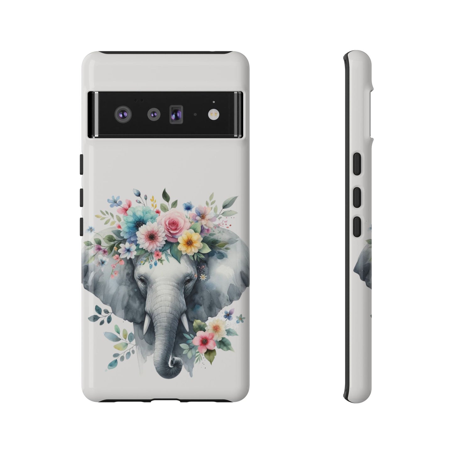 Floral Crown Elephant Mobile Cover – Elegant Watercolor Art