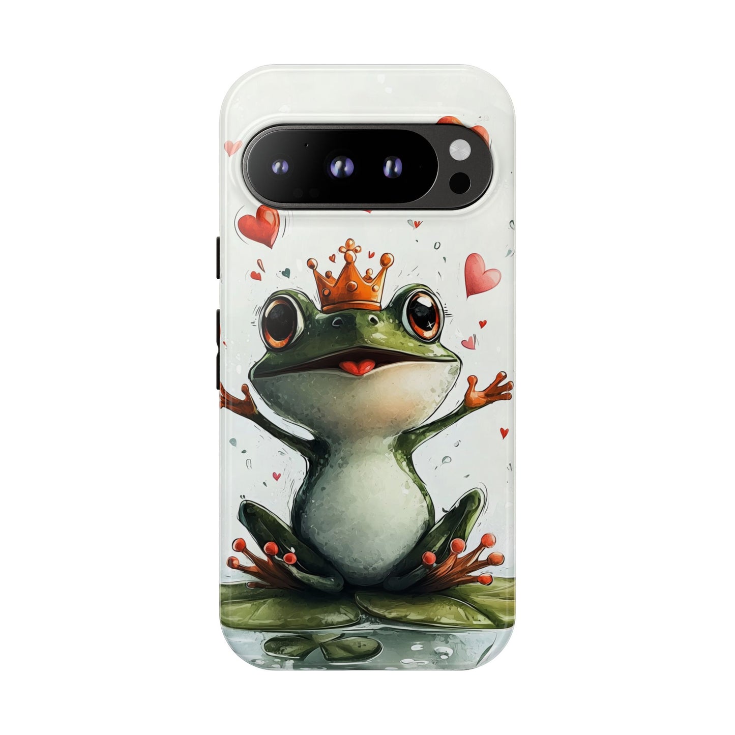 Happy Frog King Phone Case β Cute Anime Aesthetic for iPhone, Google Pixel & Samsung