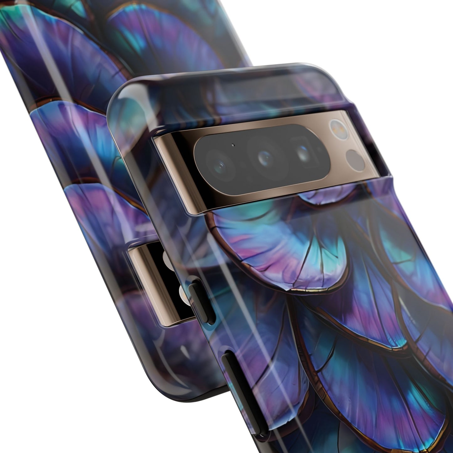 Abstract Macro Shot of Iridescent Butterfly Fish Scales Phone Case Design