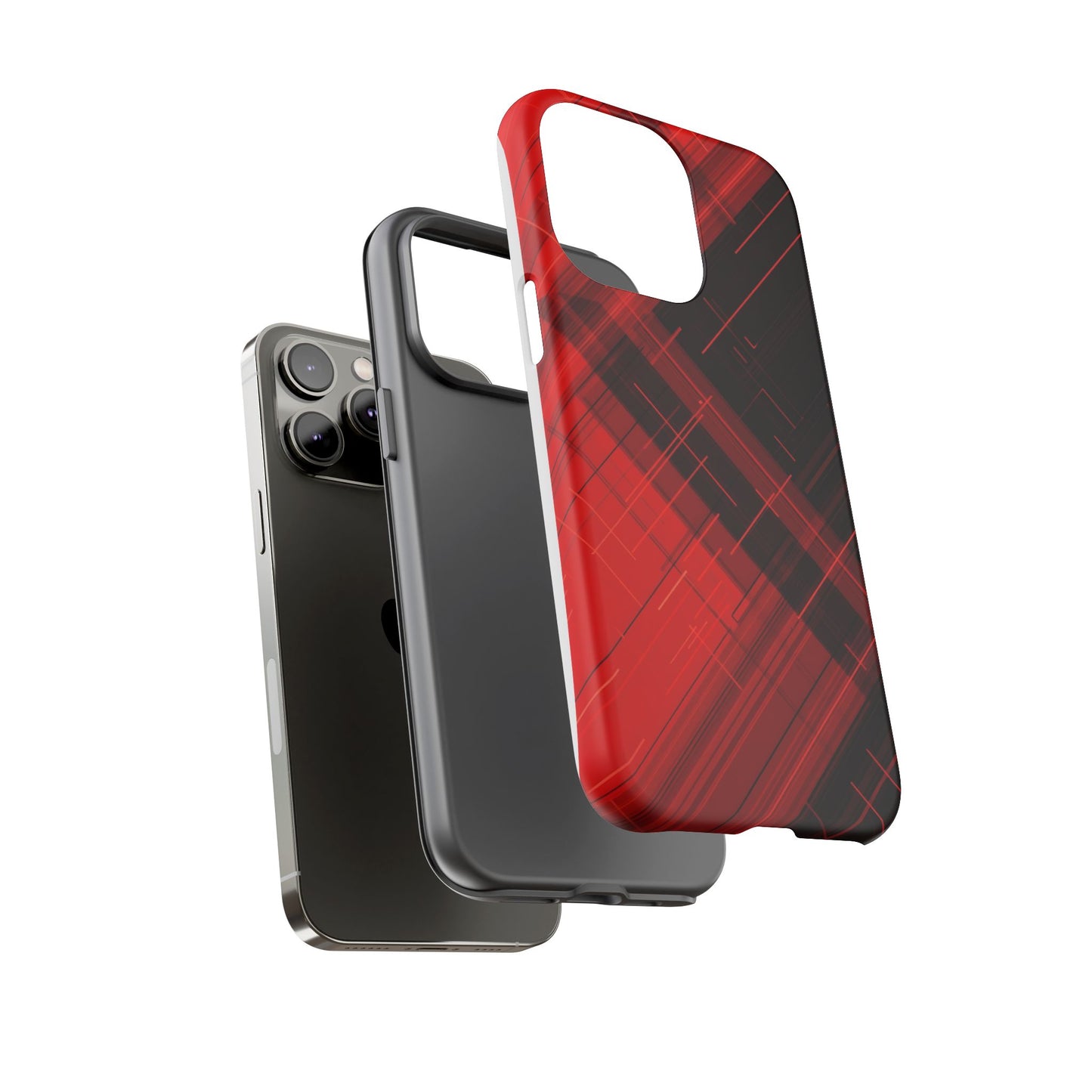 Abstract Red and Black Geometric Pattern