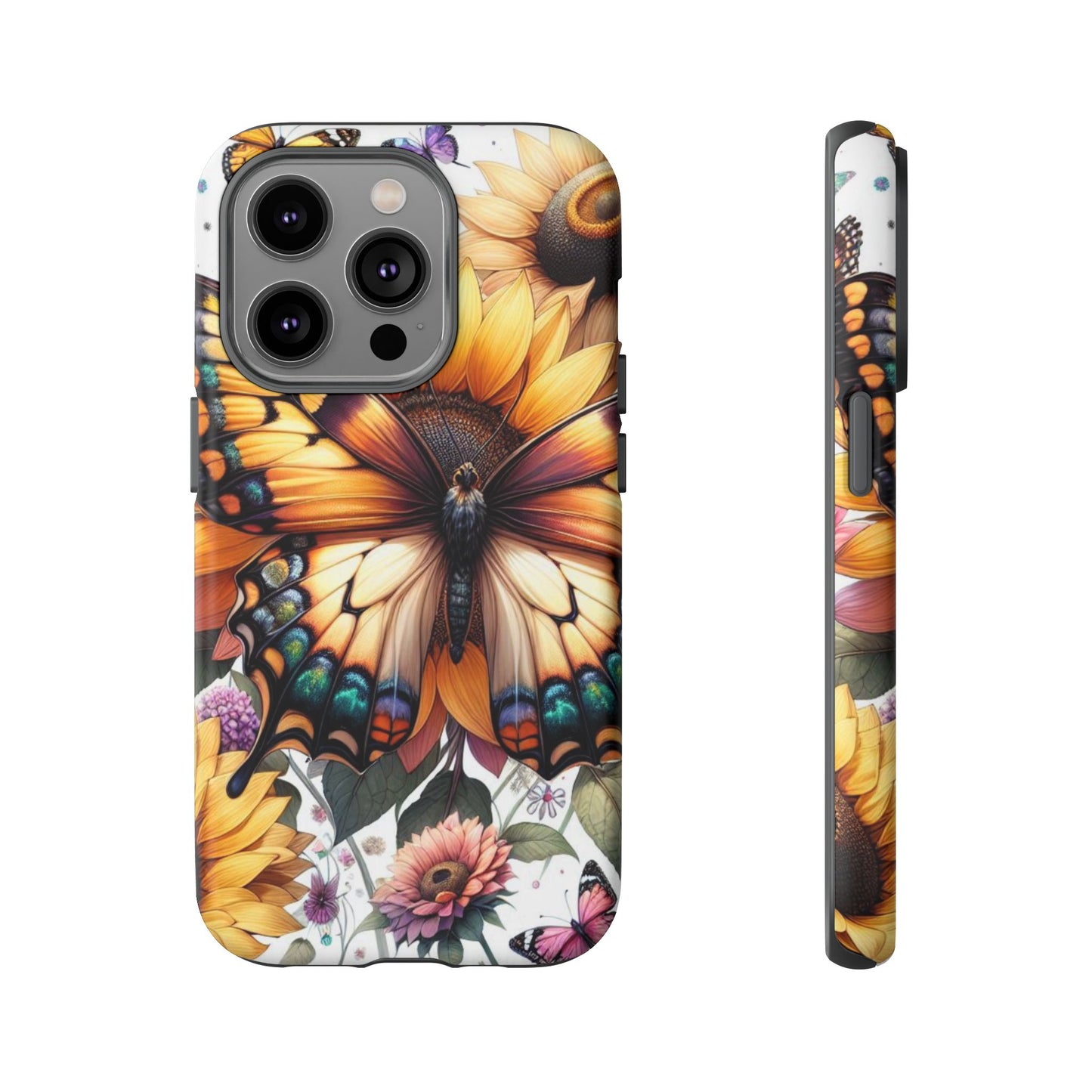 Golden Wings – Sunflower & Butterfly Wonderland Mobile Cover
