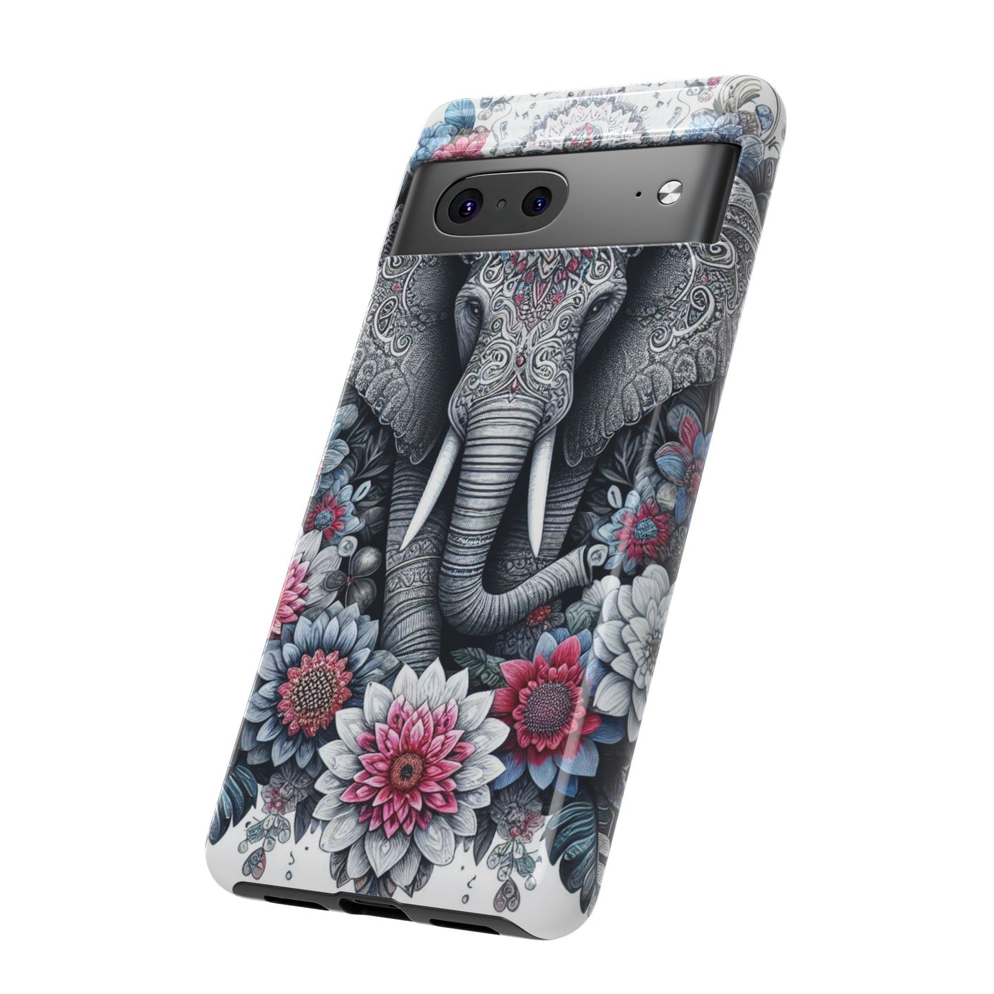 Regal Mandala Elephant Mobile Cover – Ornate Floral Art