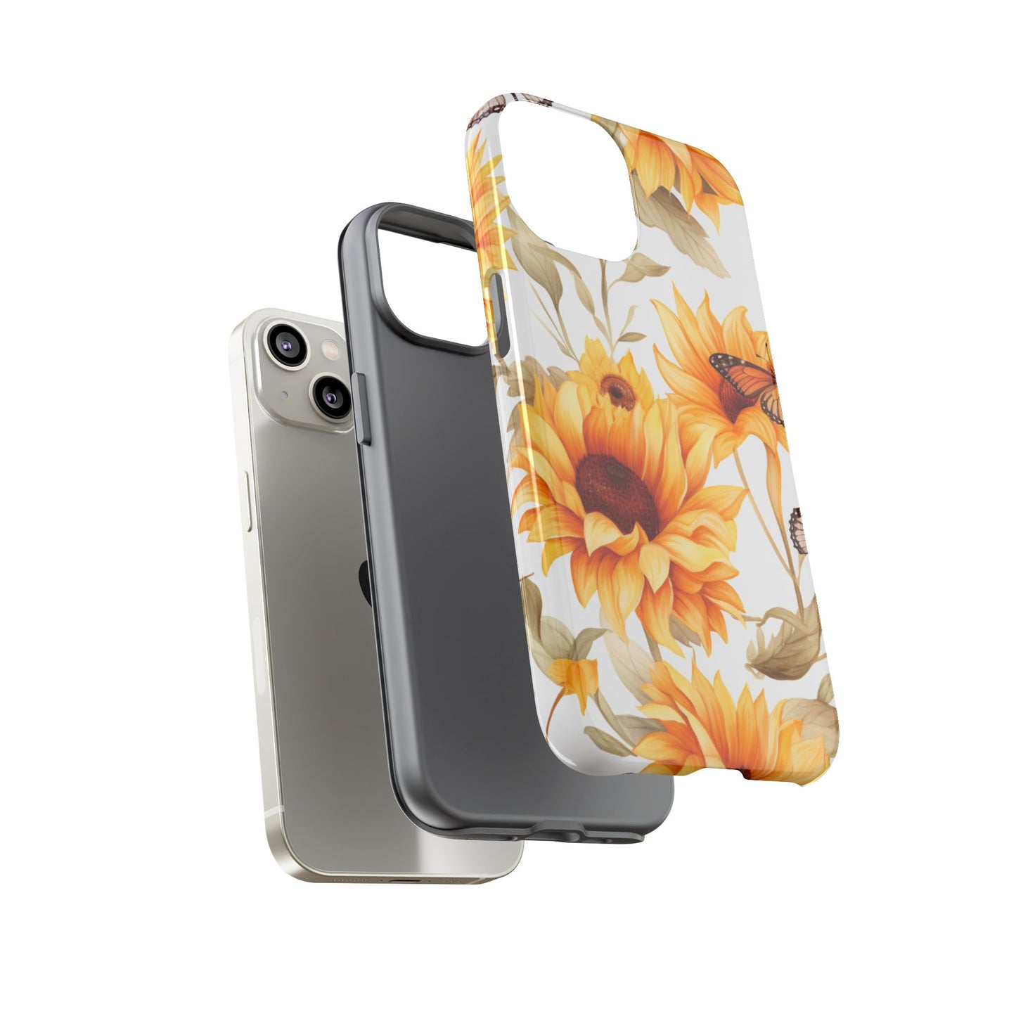 Sunflower & Butterfly Aesthetic Mobile Case – Bright & Nature-Inspired