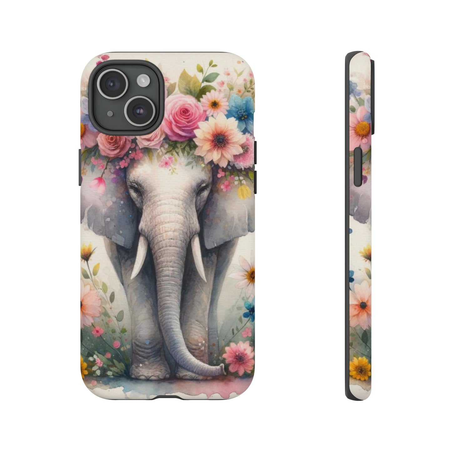 Watercolor Floral Elephant Mobile Cover – Dreamy Artistic Design