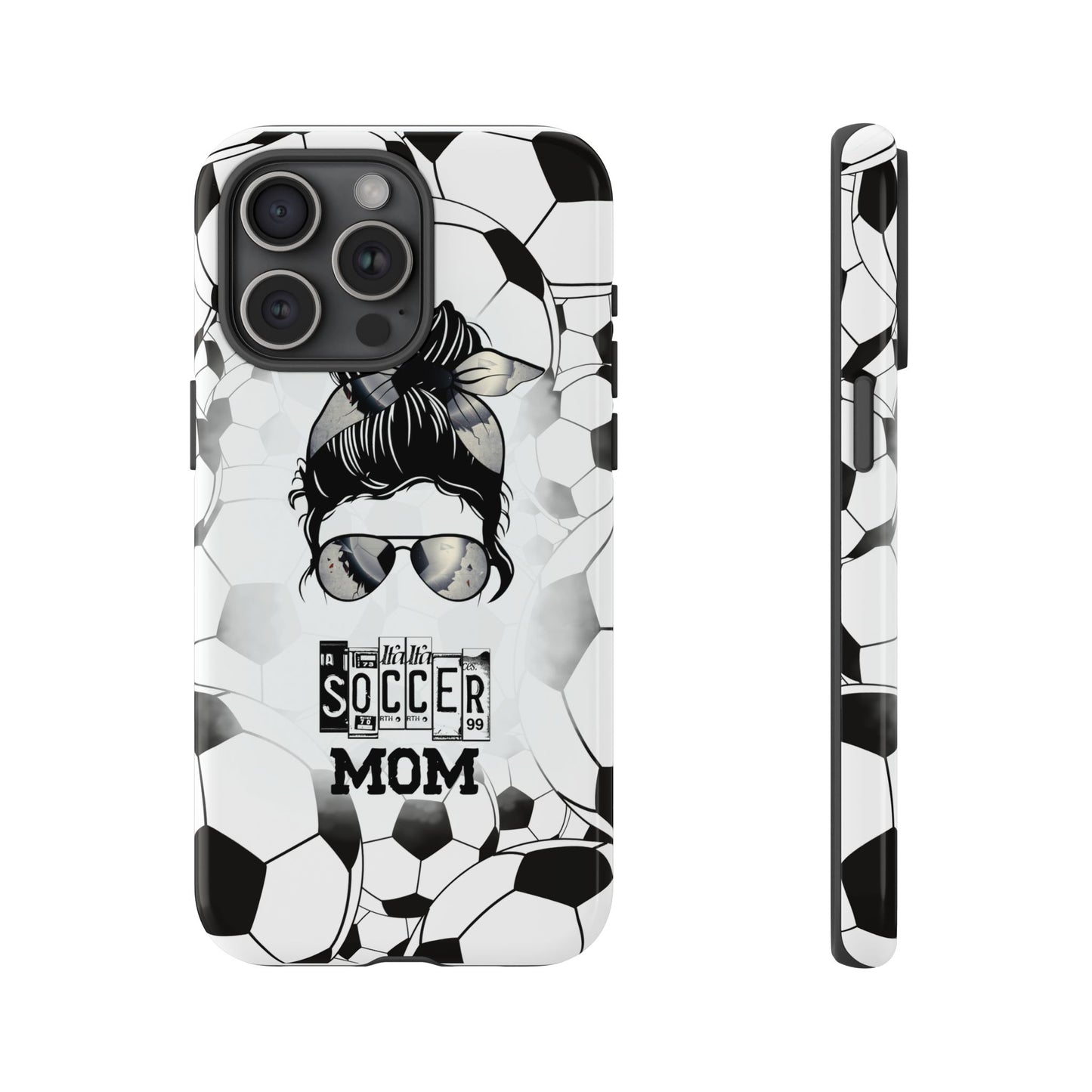 Soccer Mom Phone Case - Cute & Protective Cover for iPhone, Samsung & Google Pixel, Messy Bun Phone Case, Gift for Sports Lover