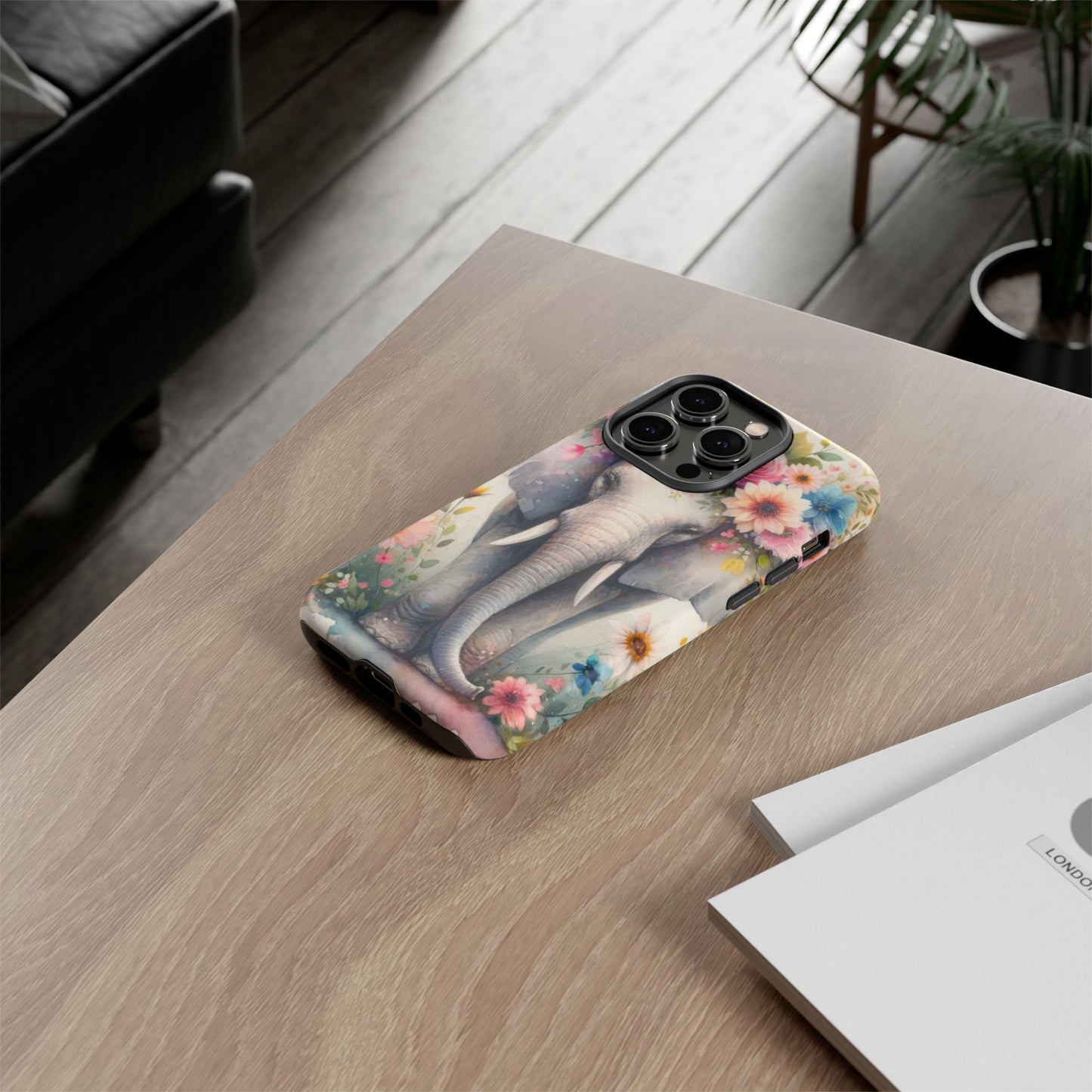 Watercolor Floral Elephant Mobile Cover – Dreamy Artistic Design