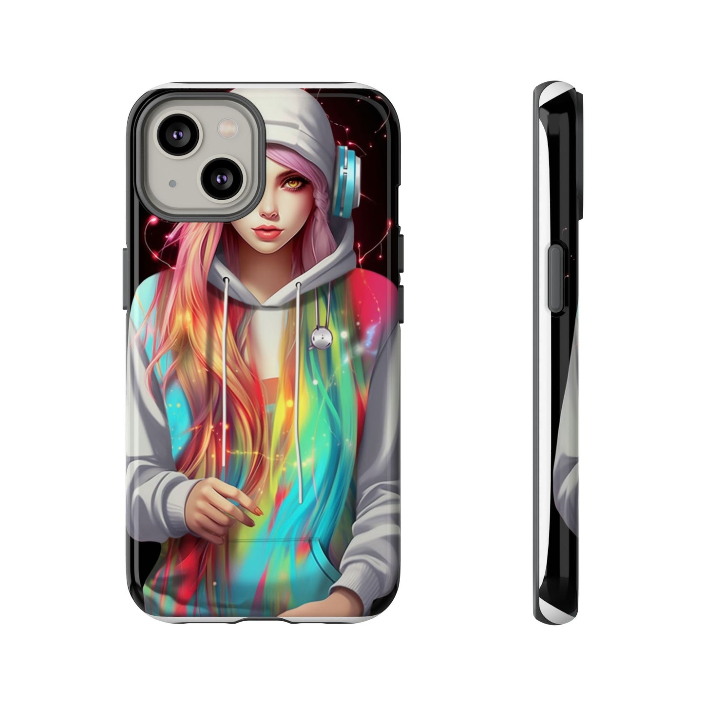 Anime Girl Phone Case - Cute Aesthetic Cover for iPhone, Samsung & Google Pixel, Girly Phone Case, Kawaii Phone Case, Anime Lover Gift