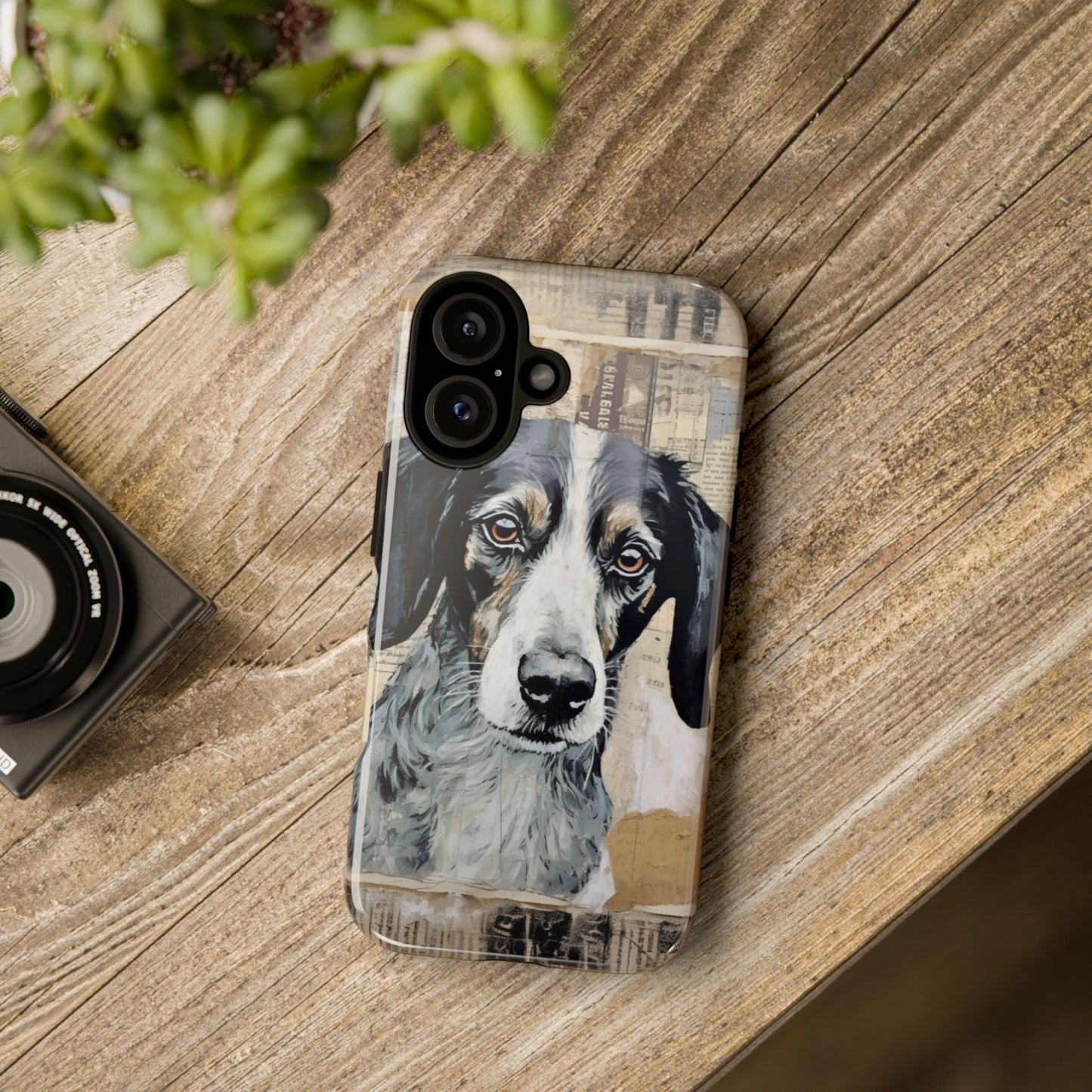 Rustic Dog Portrait – Vintage Collage Style