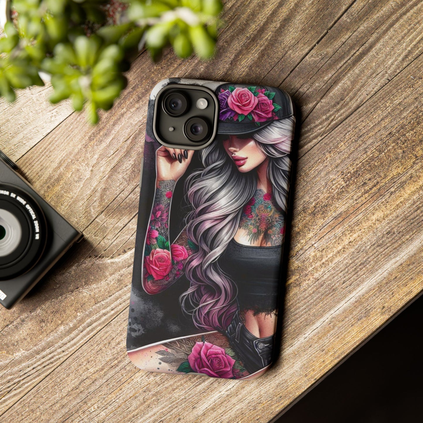 Ink & Roses – Edgy Floral Rebel Mobile Cover