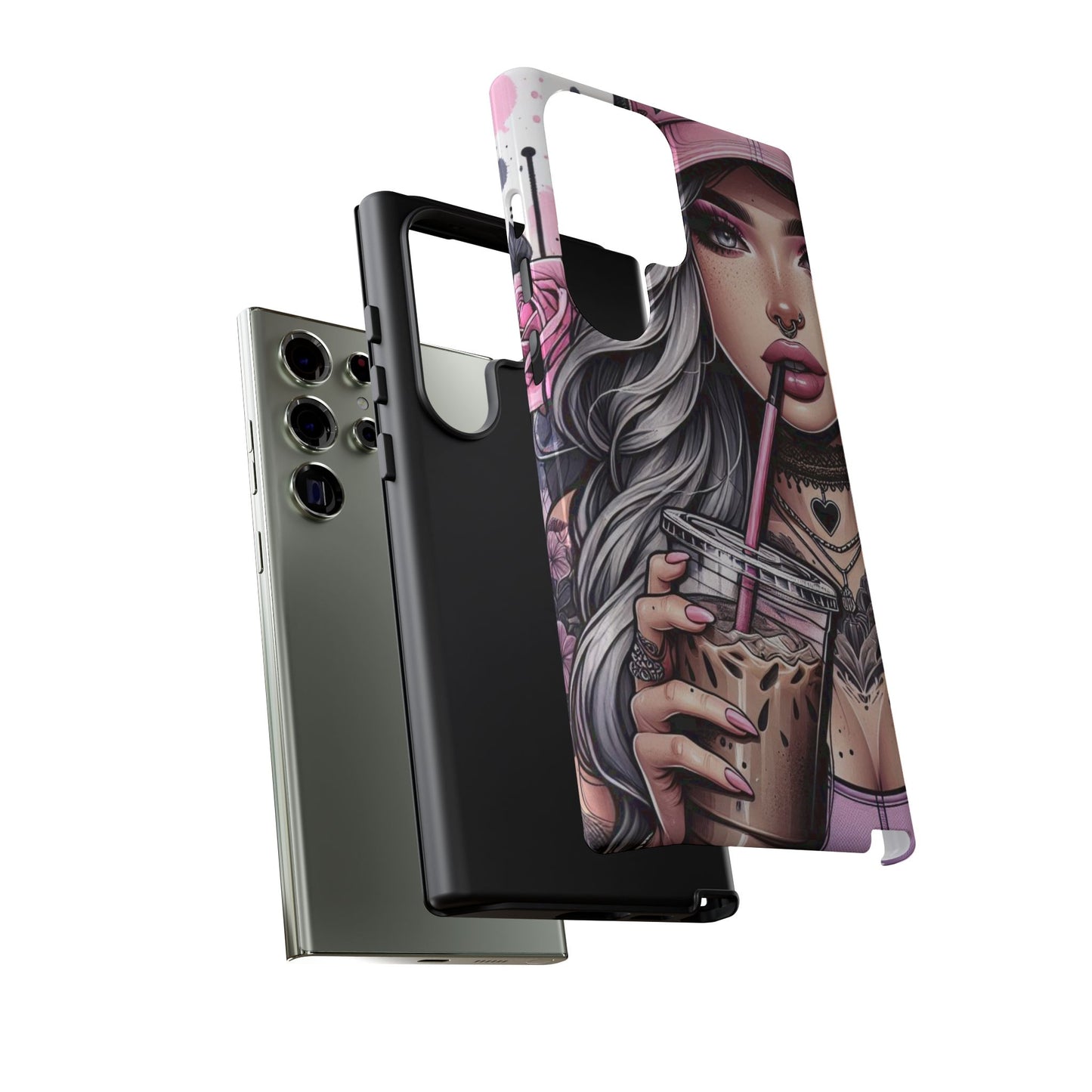 Pink Aesthetic Rebel – Iced Coffee & Inked Beauty Mobile Cover