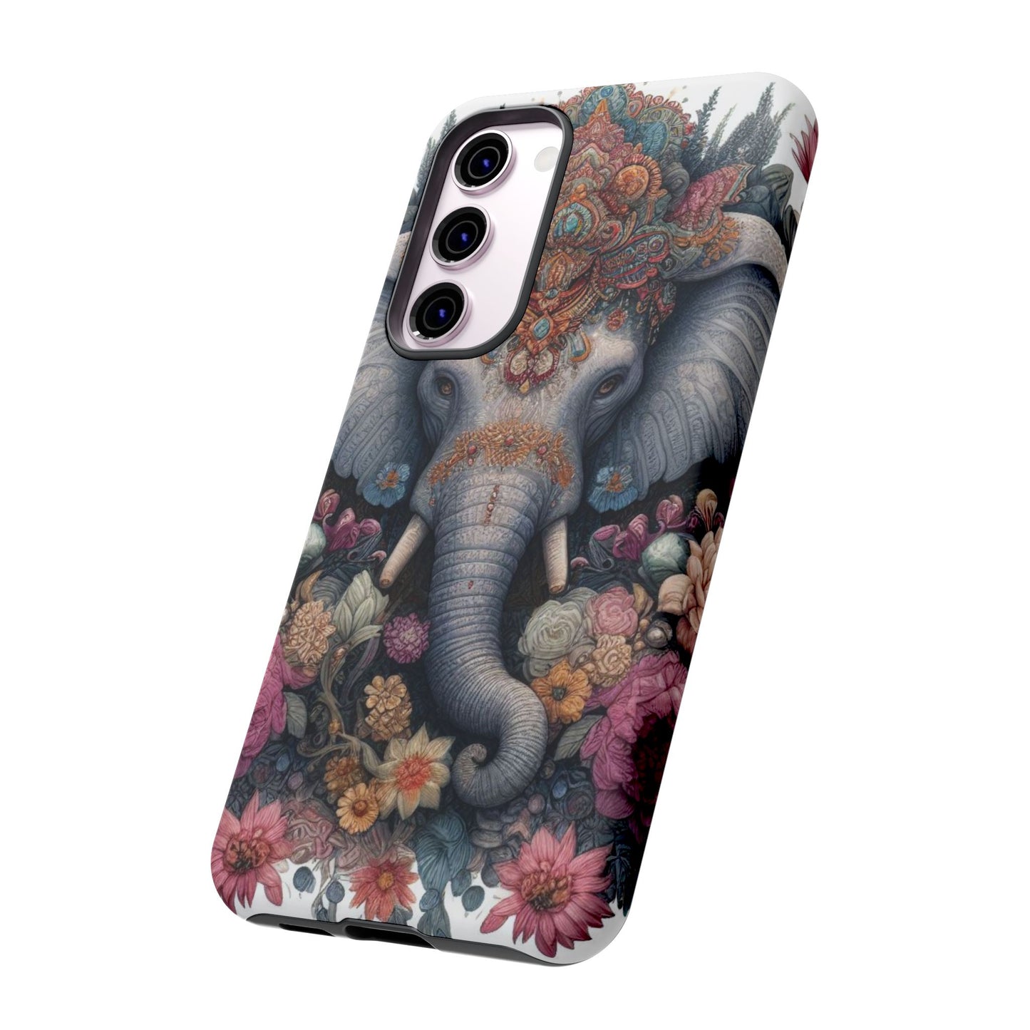 Regal Ornate Elephant Mobile Cover – Majestic Bohemian Art