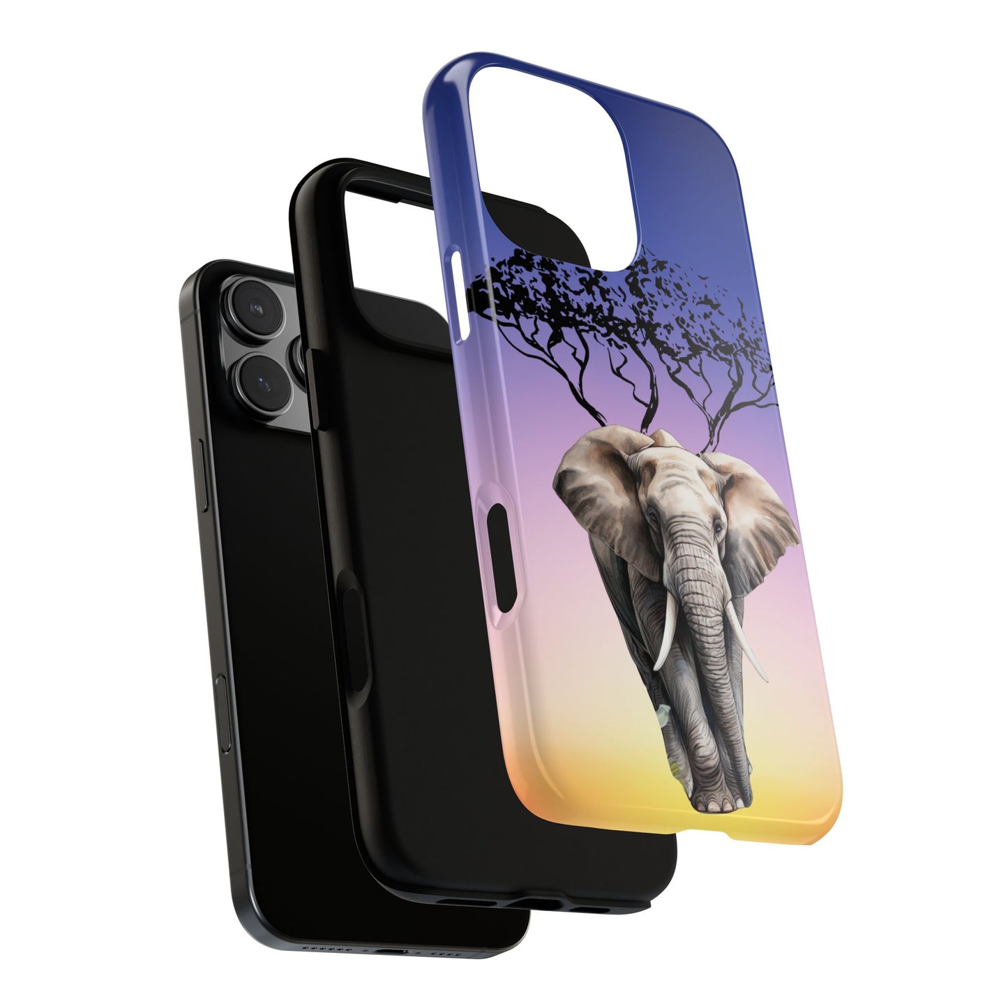 Surreal Elephant Tree Mobile Cover – Dreamy Sunset Fantasy