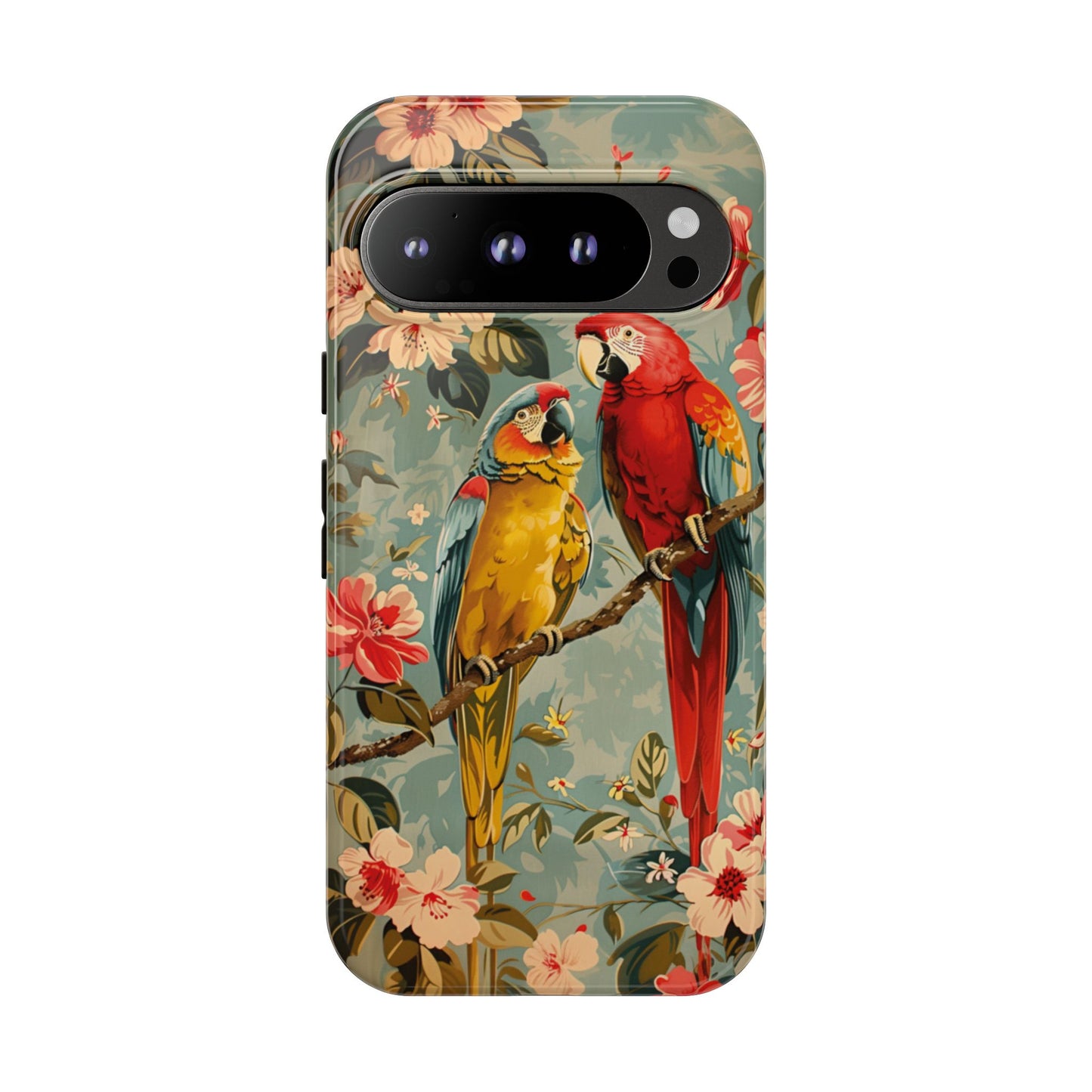 Floral Parrot Phone Case β Tropical Bird Design for iPhone, Samsung & Google Pixel