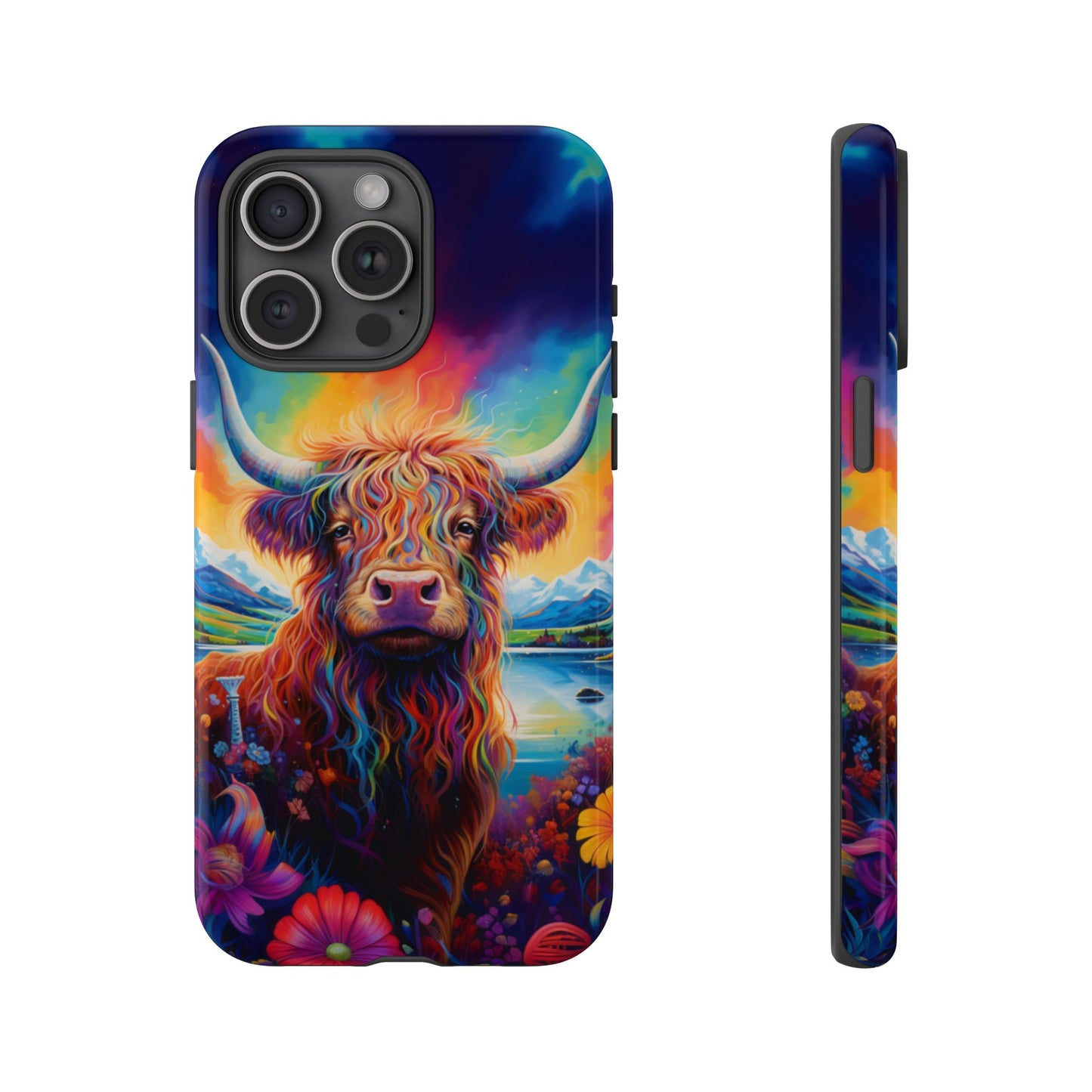 Grafitti Heifer Print Phone Case - iPhone, Samsung & Google Pixel Cover - Artistic Cow Phone Case, Animal Lover Gift