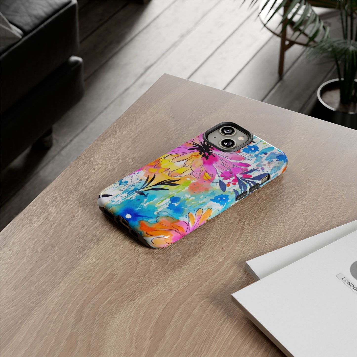 Abstract Watercolor Bloom Phone Case – Expressive & Vibrant