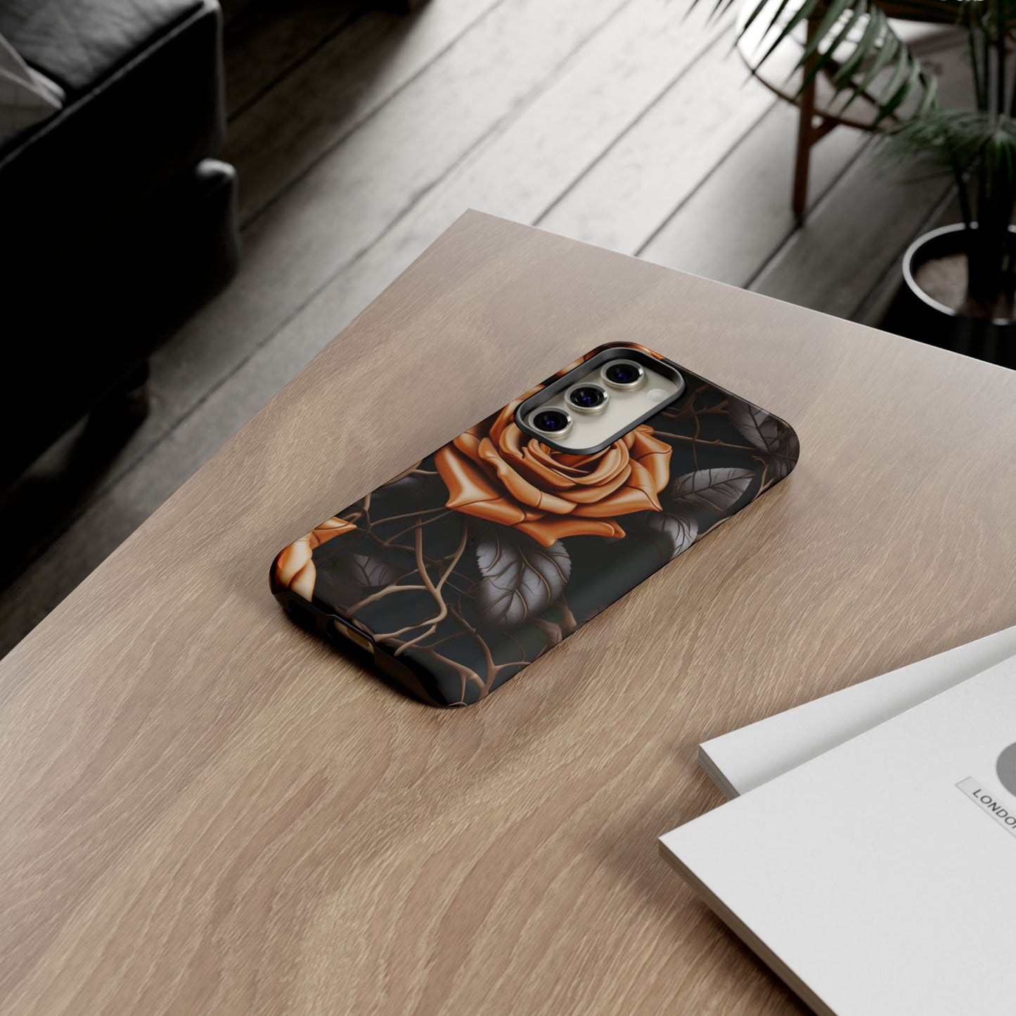 Midnight Gold Rose Mobile Case