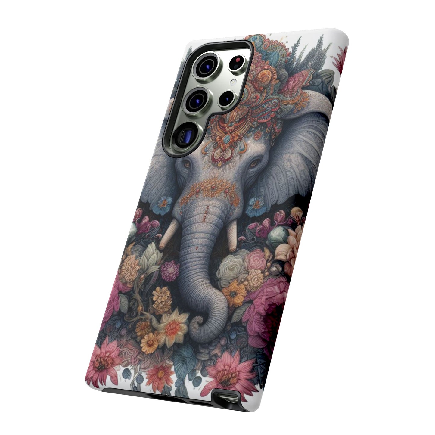 Regal Ornate Elephant Mobile Cover – Majestic Bohemian Art