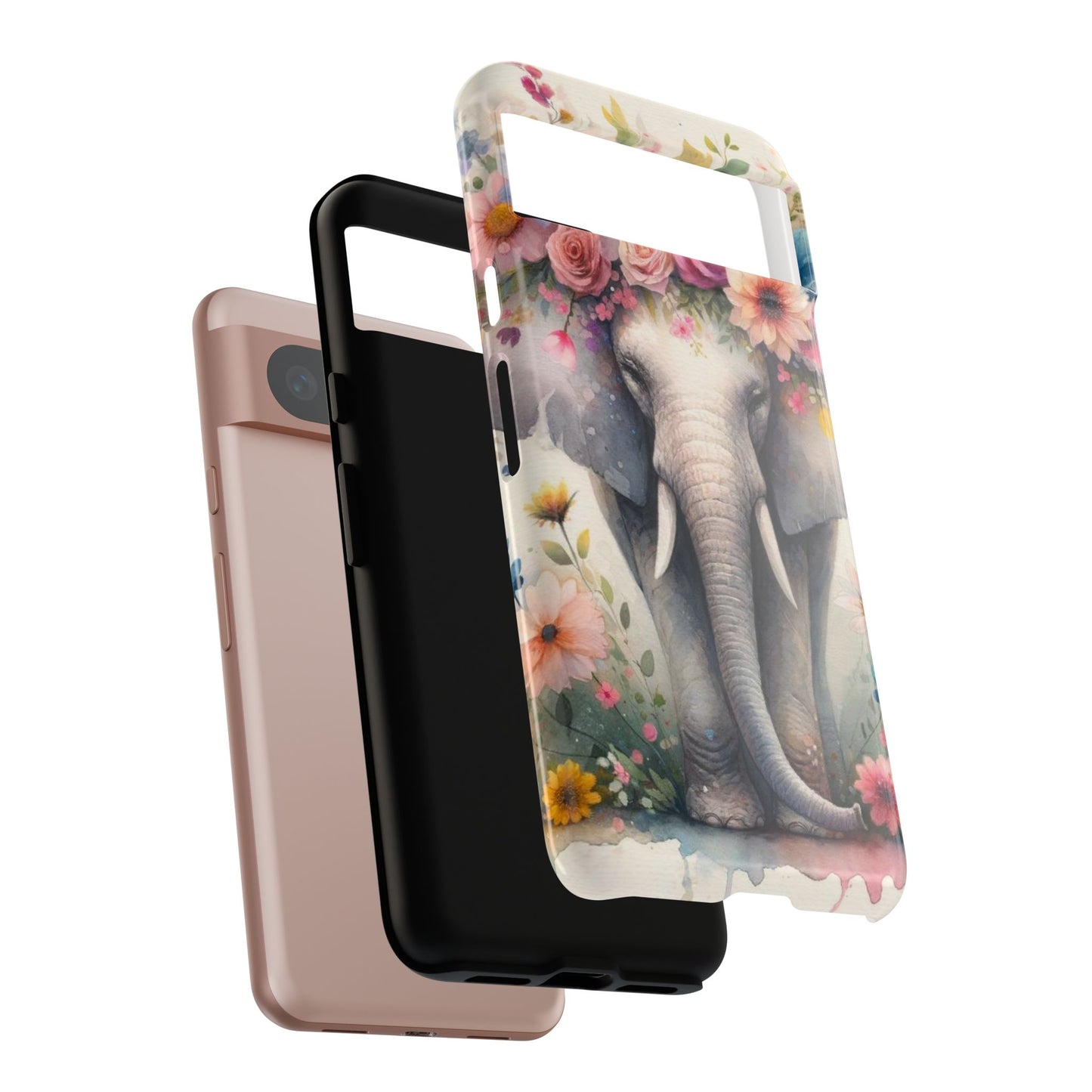 Watercolor Floral Elephant Mobile Cover – Dreamy Artistic Design