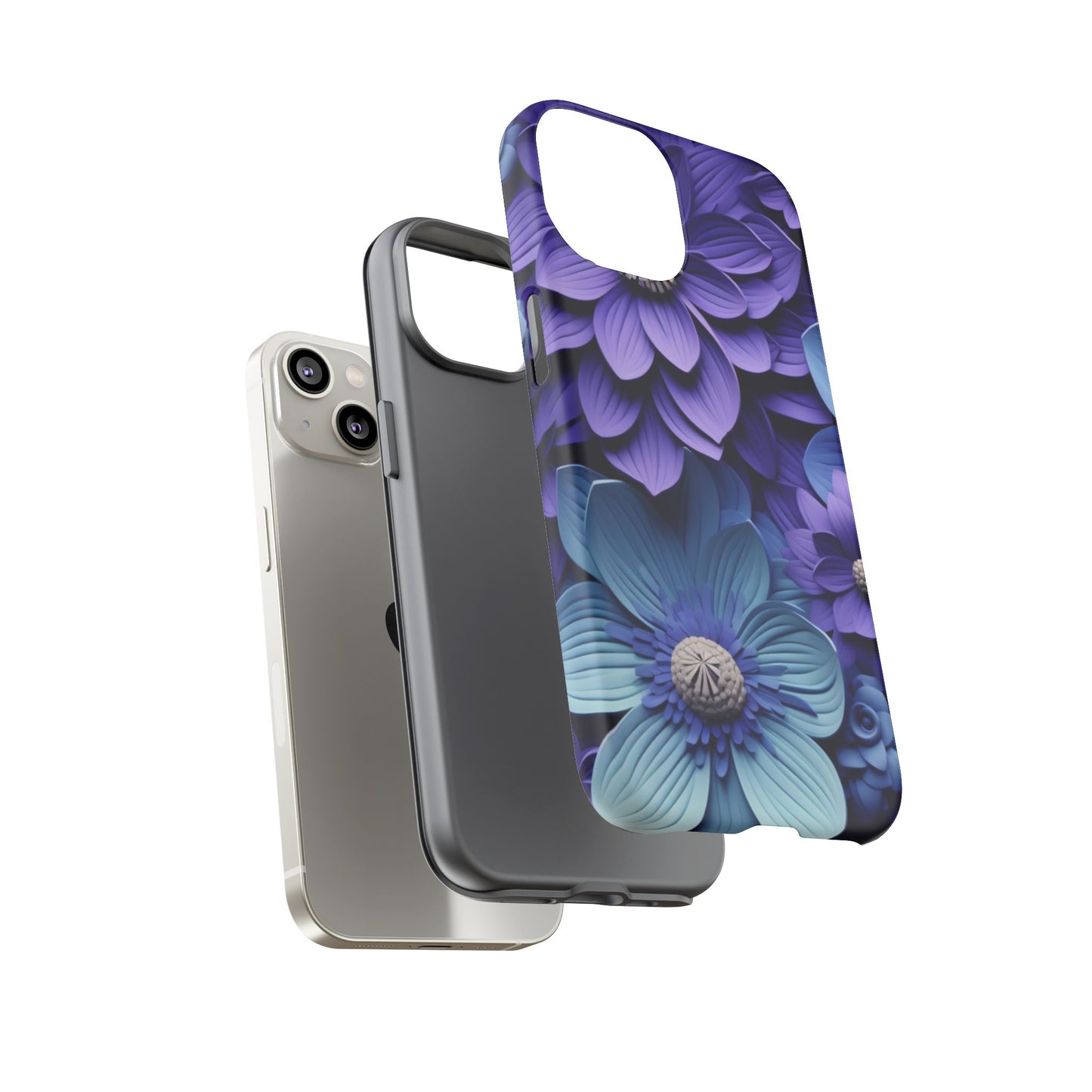 Royal Blue Floral Phone Case – Elegant & Luxurious Design