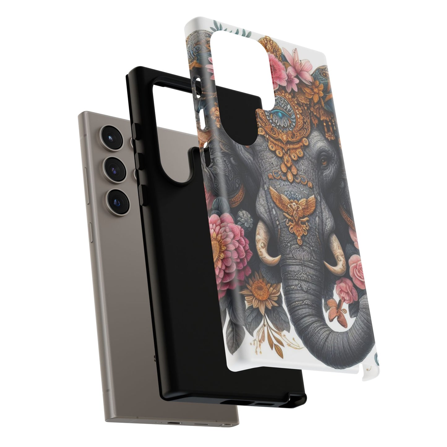Golden Royal Elephant Mobile Cover – Luxurious Ornate Art