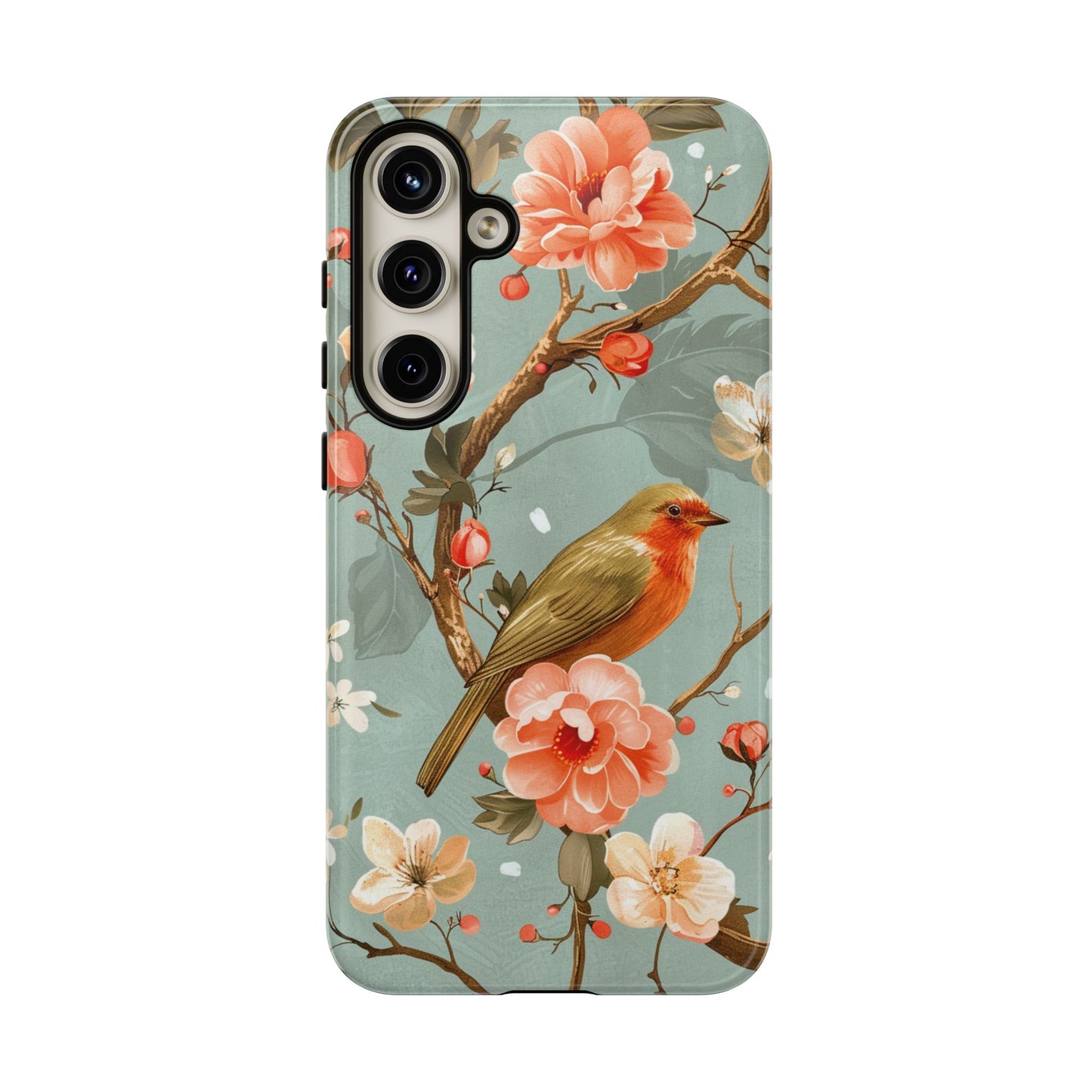 Floral Bird Phone Case - Elegant Nature-Inspired Cover for iPhone, Samsung & Google Pixel