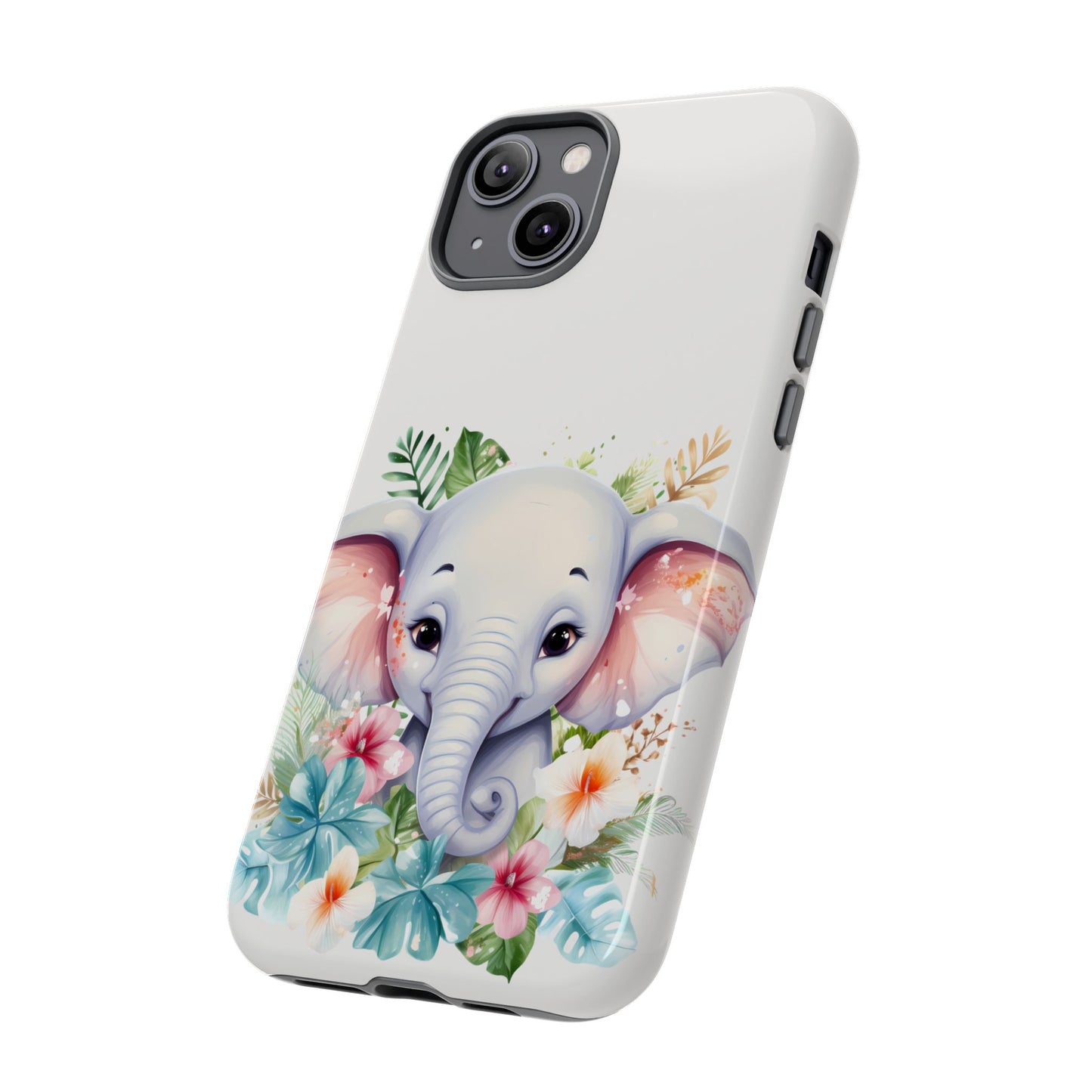 Adorable Baby Elephant Mobile Cover – Floral Fantasy Art