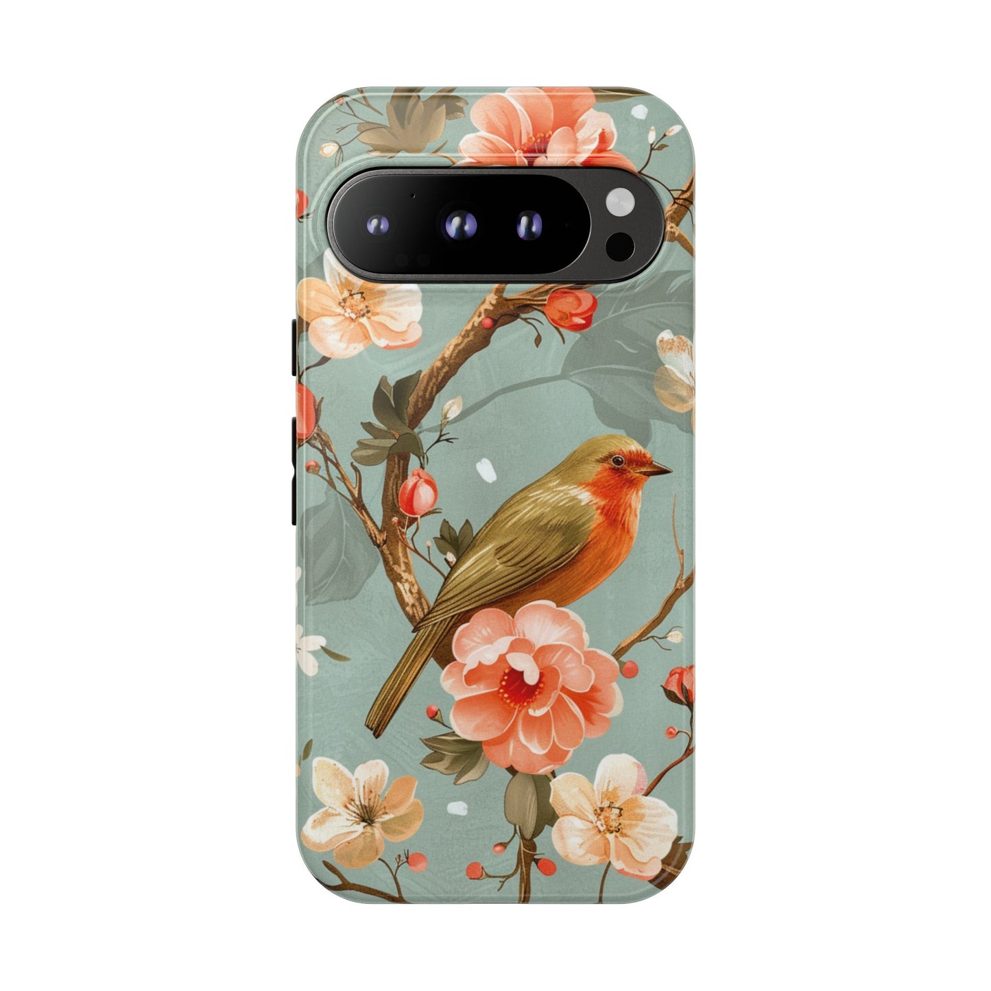 Floral Bird Phone Case - Elegant Nature-Inspired Cover for iPhone, Samsung & Google Pixel