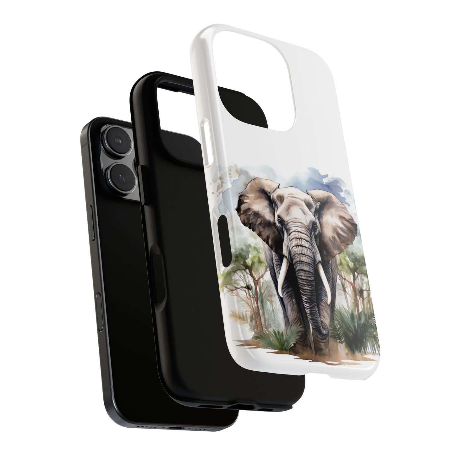 Majestic Watercolor Elephant Mobile Cover – Artistic Wildlife Design