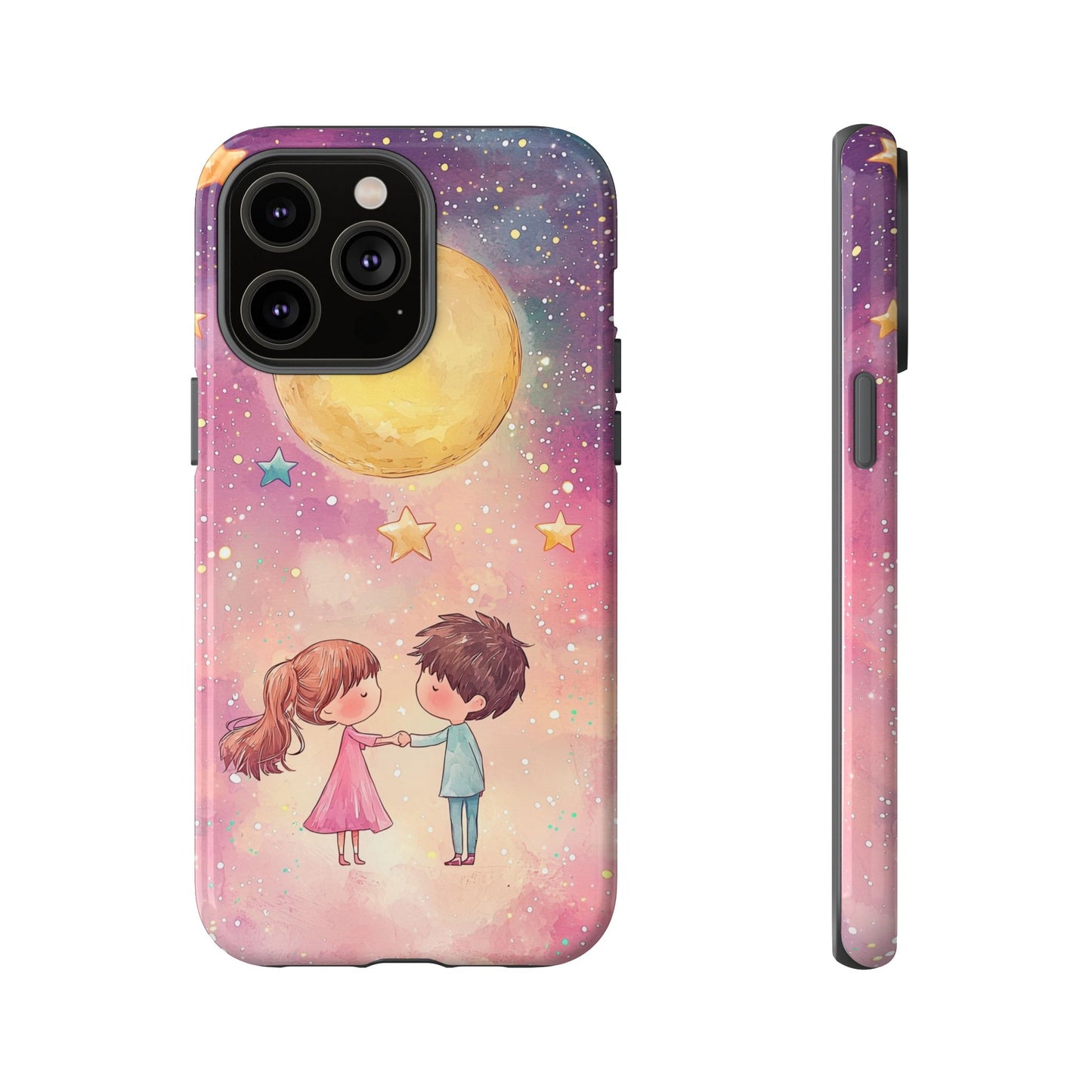 Cosmic Love: Anime Starry Night Phone Case for iPhone, Samsung, Google Pixel