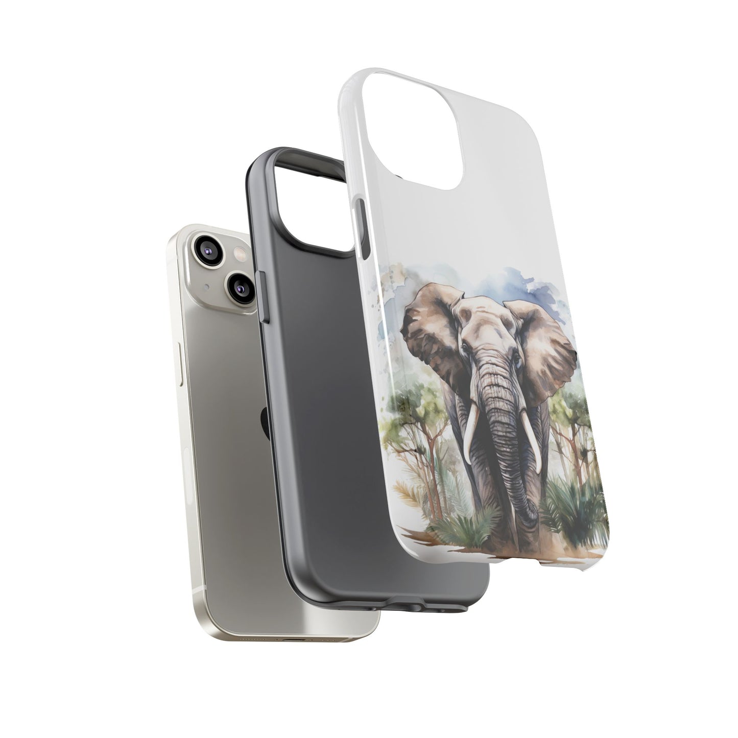 Majestic Watercolor Elephant Mobile Cover – Artistic Wildlife Design