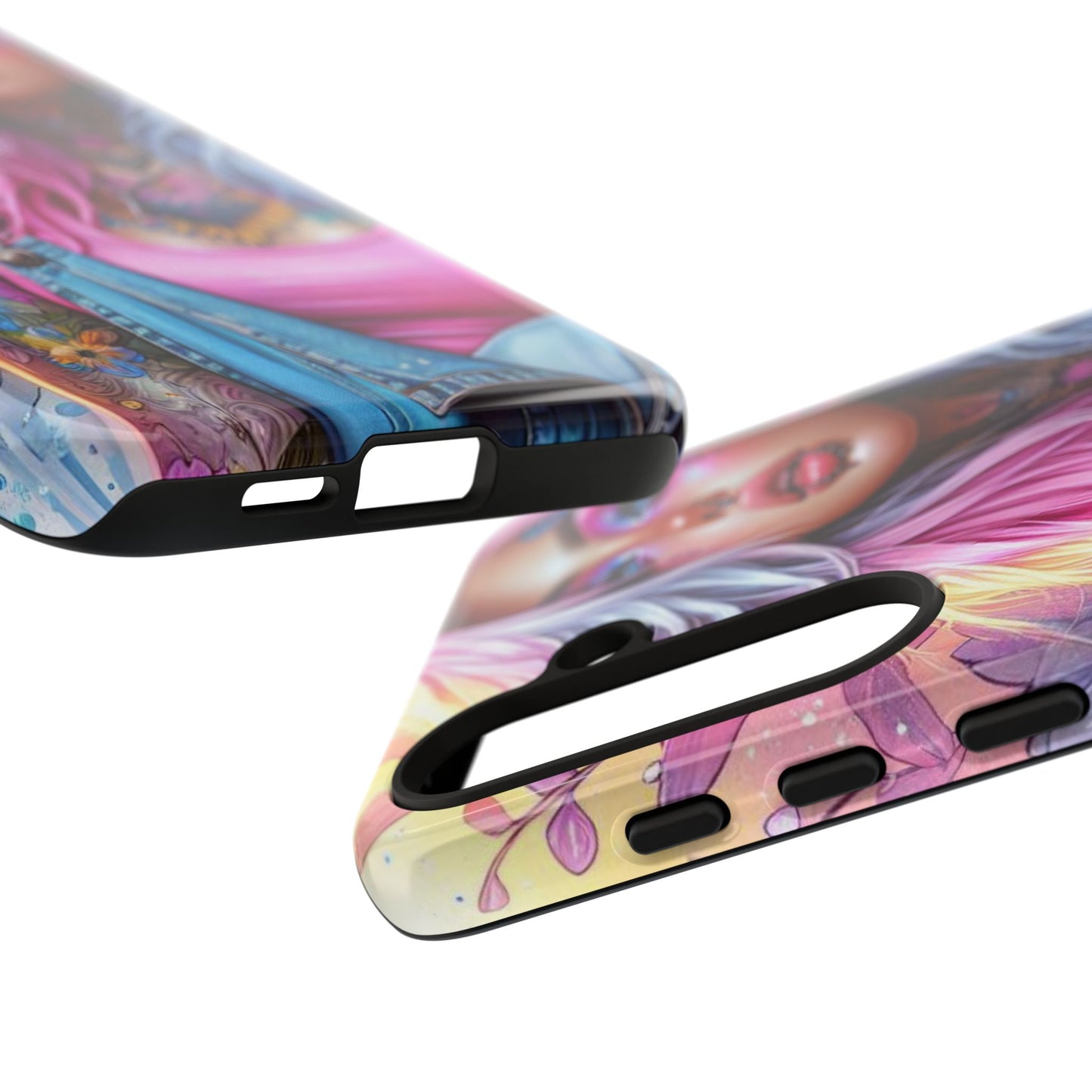 Sunset Glow – Pastel Punk & Floral Ink Mobile Cover