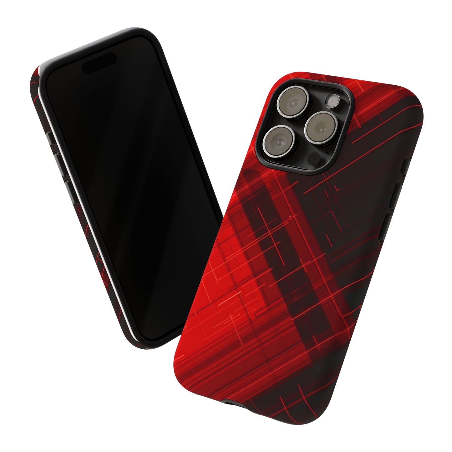 Abstract Red and Black Geometric Pattern