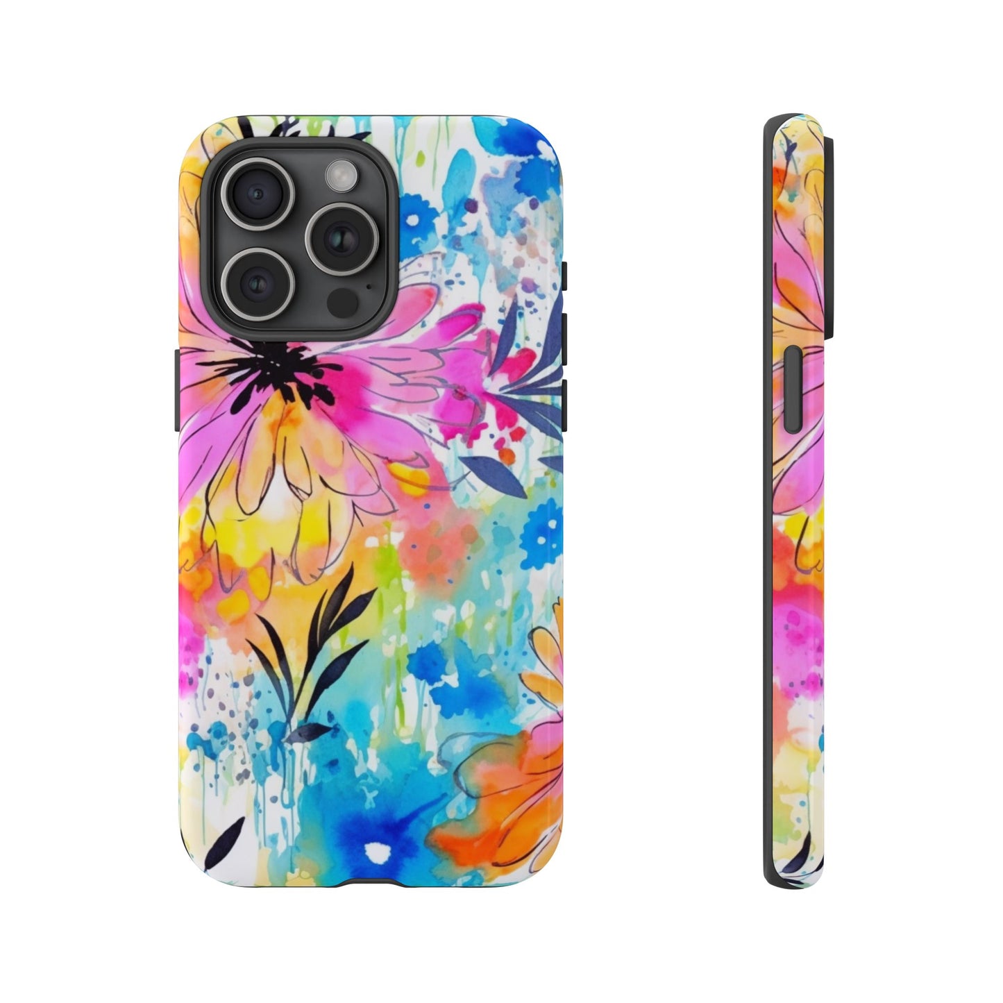 Abstract Watercolor Bloom Phone Case – Expressive & Vibrant