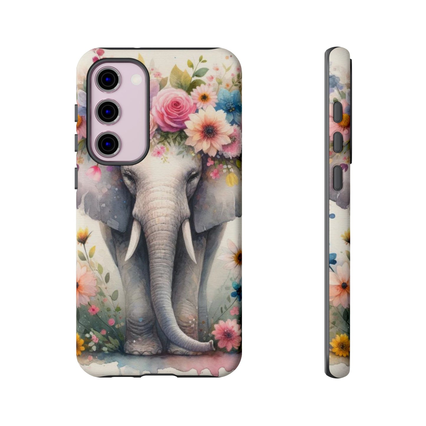 Watercolor Floral Elephant Mobile Cover – Dreamy Artistic Design