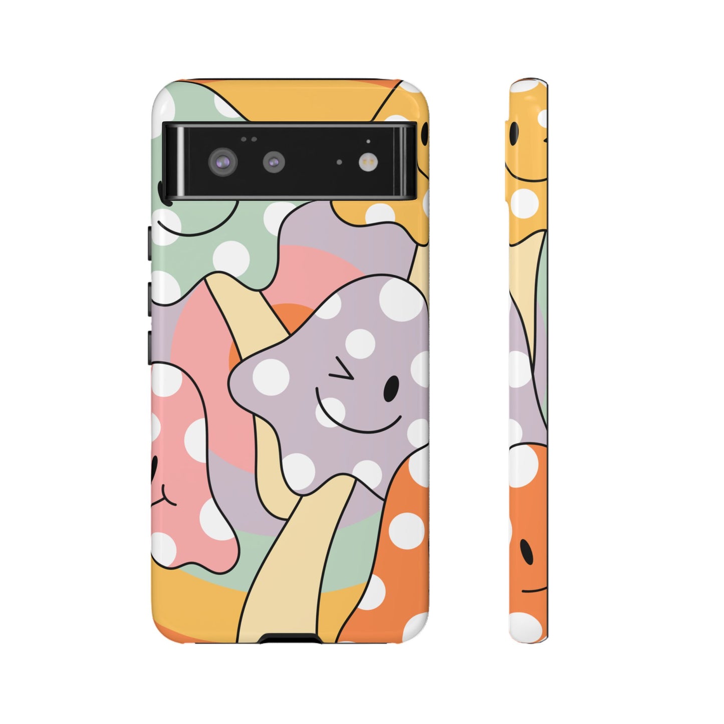 Retro Smiley Mushroom Phone Case β Cute 70s Aesthetic for iPhone, Samsung & Google Pixel