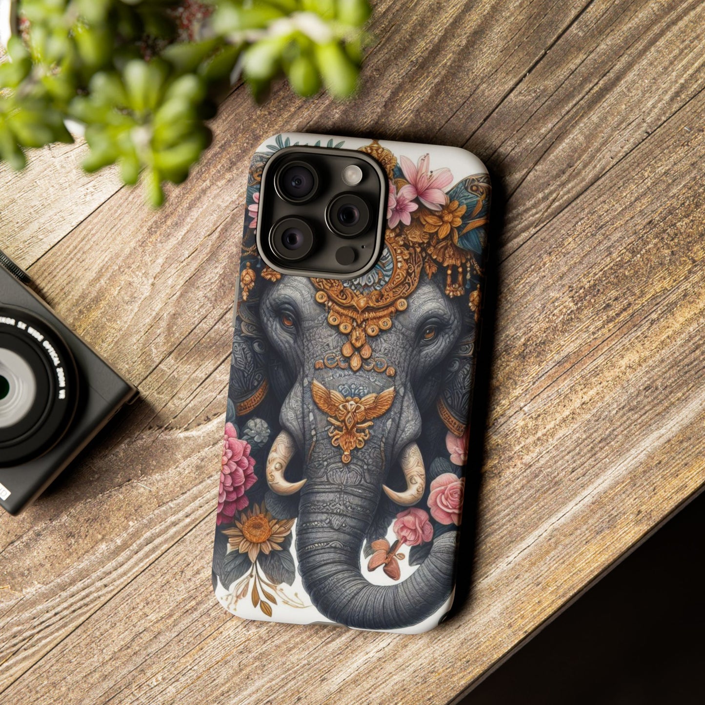 Golden Royal Elephant Mobile Cover – Luxurious Ornate Art