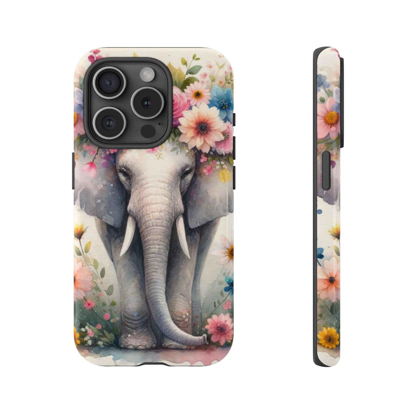 Watercolor Floral Elephant Mobile Cover – Dreamy Artistic Design