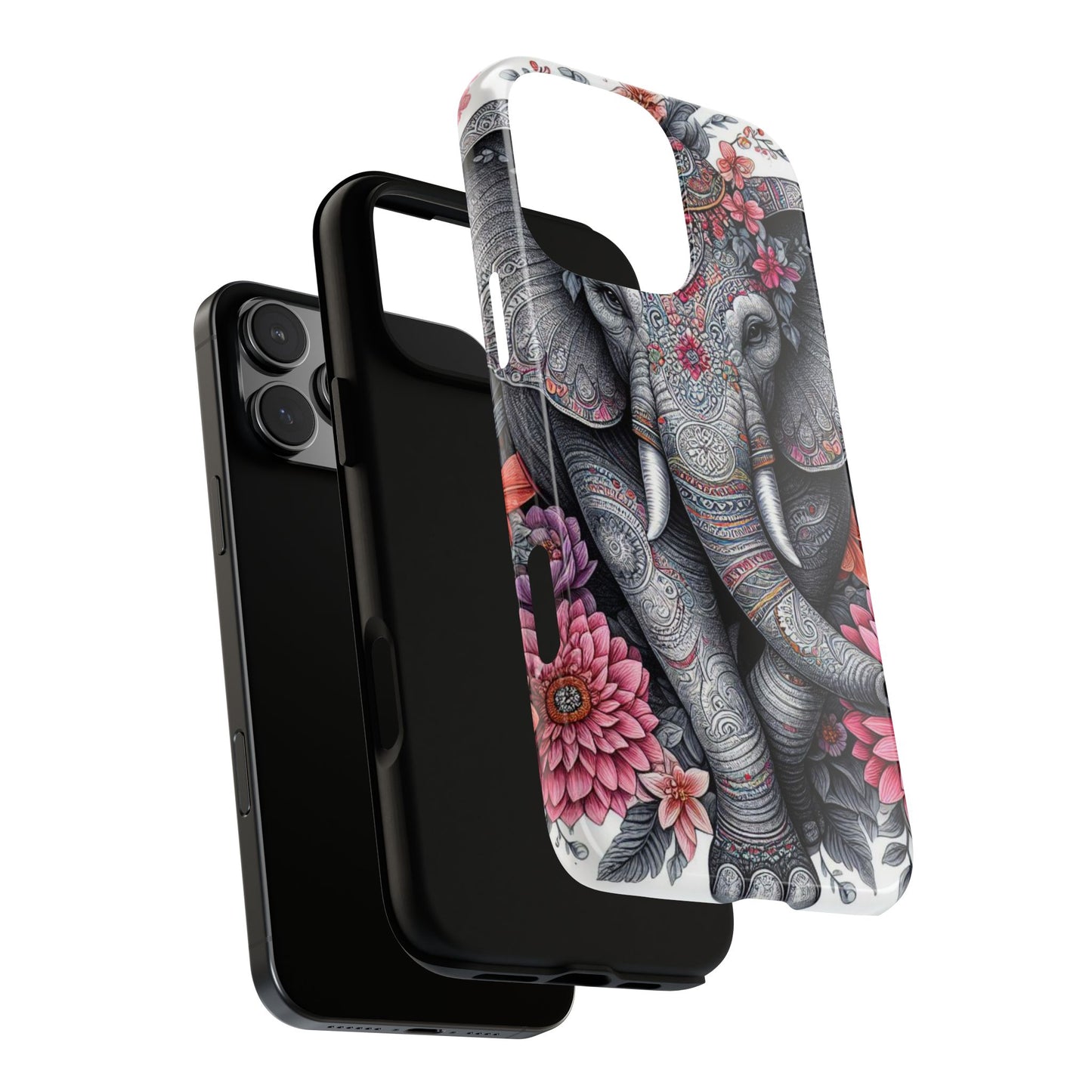 Bohemian Floral Elephant Mobile Cover – Intricate Mandala Art
