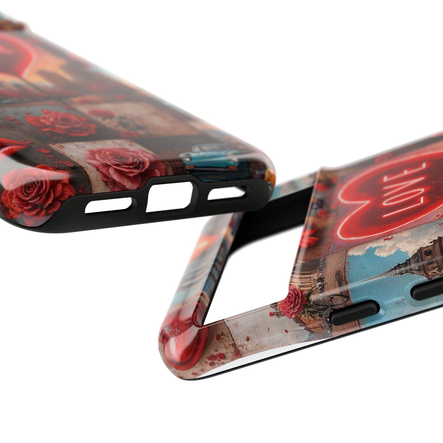 Neon Love Heart & Rose Phone Case