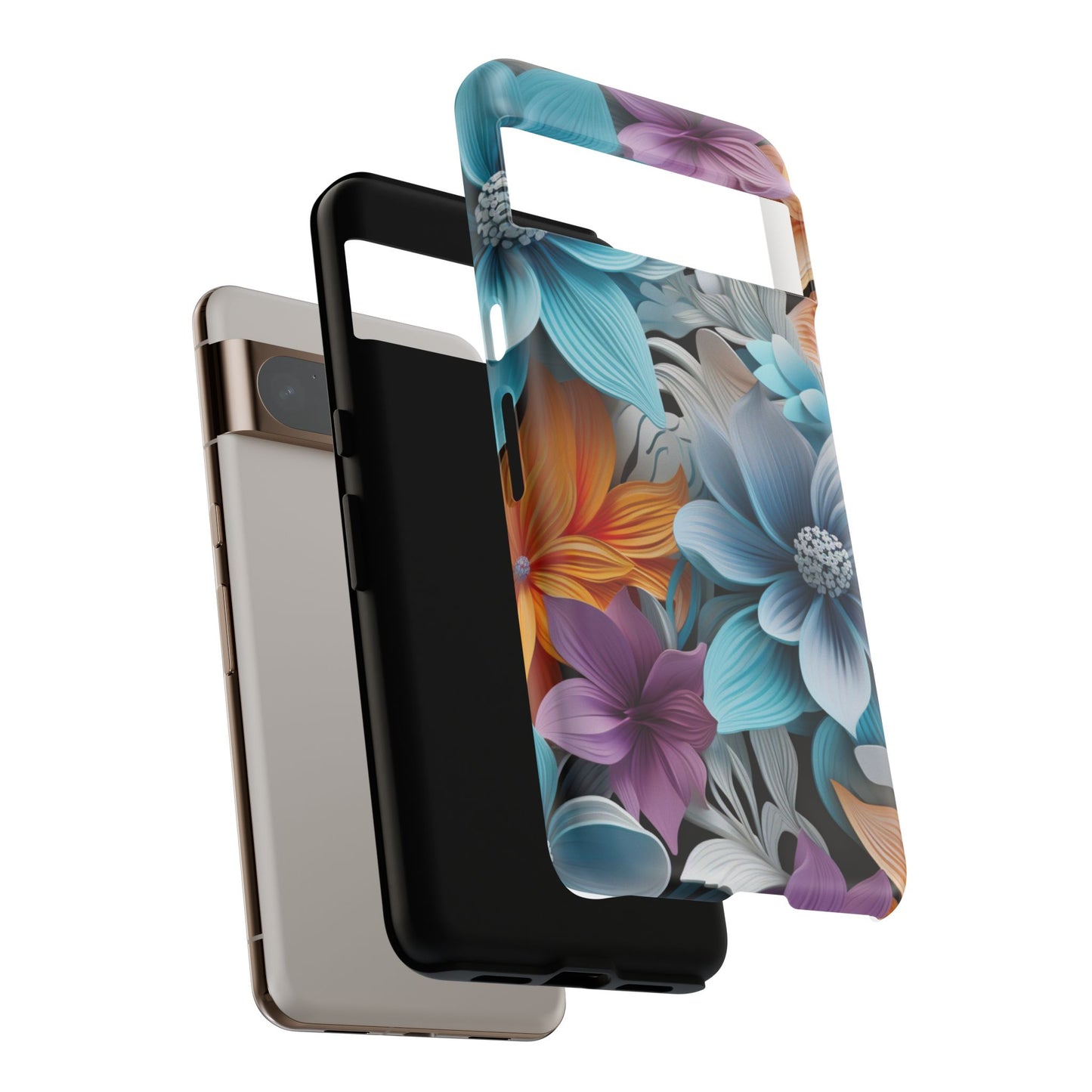 Elegant 3D Floral Bloom Mobile Case – Vivid & Artistic