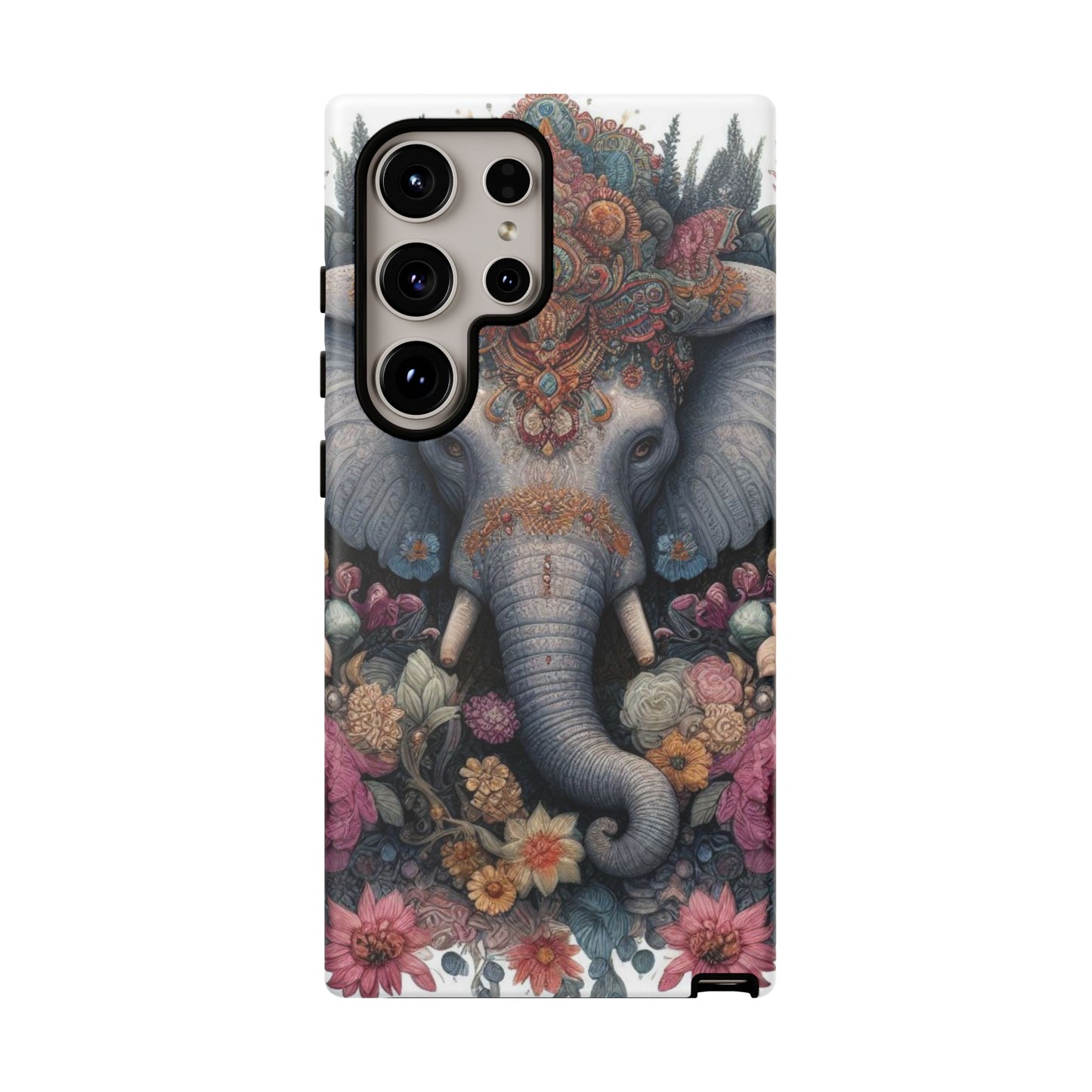 Regal Ornate Elephant Mobile Cover – Majestic Bohemian Art
