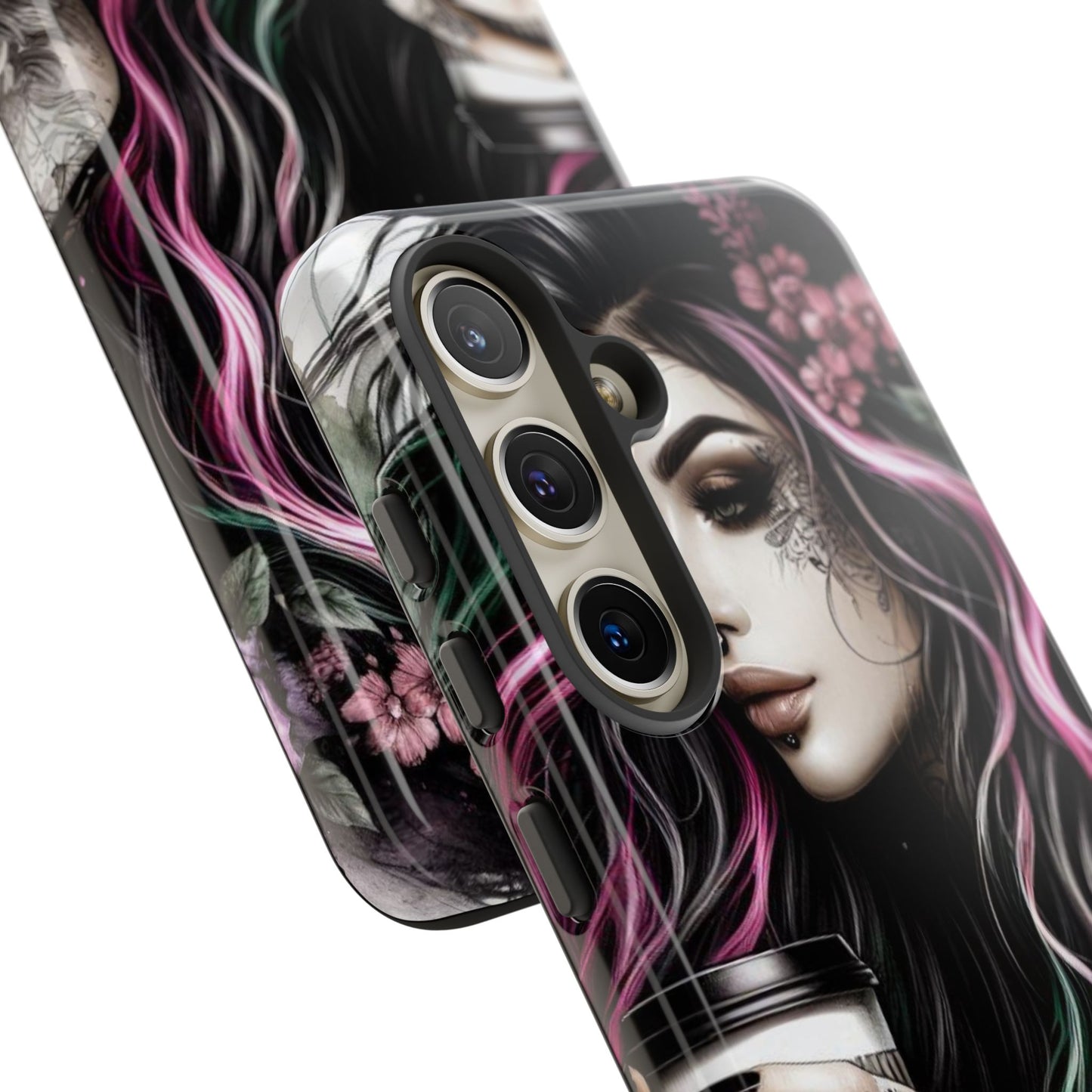 Tattooed Serenity – Gothic Coffee Lover Mobile Cover