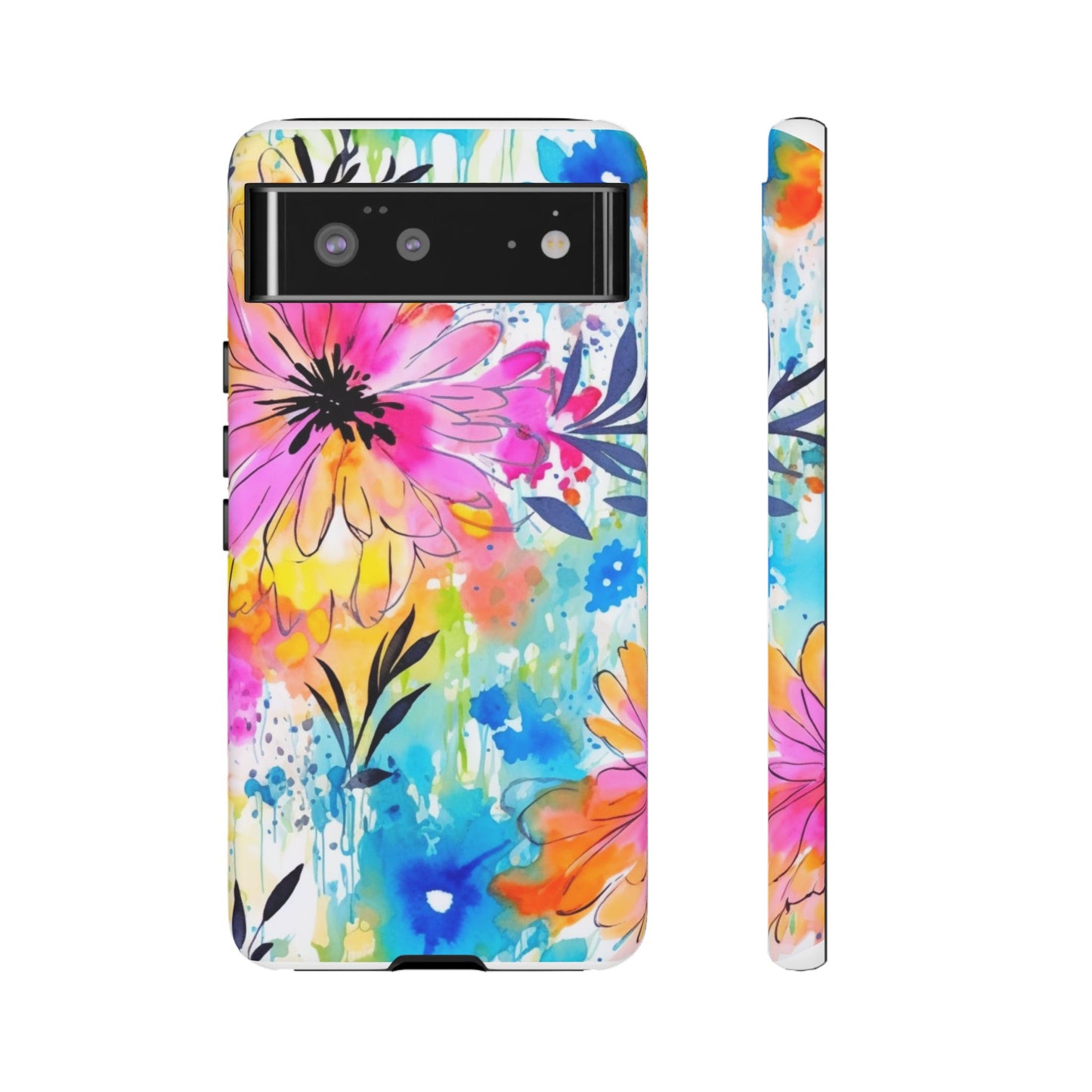Abstract Watercolor Bloom Phone Case – Expressive & Vibrant