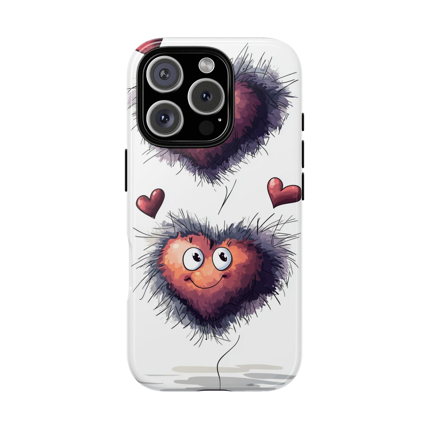 Fuzzy Love Hearts - Cute Anime Phone Case for iPhone, Samsung, Google Pixel