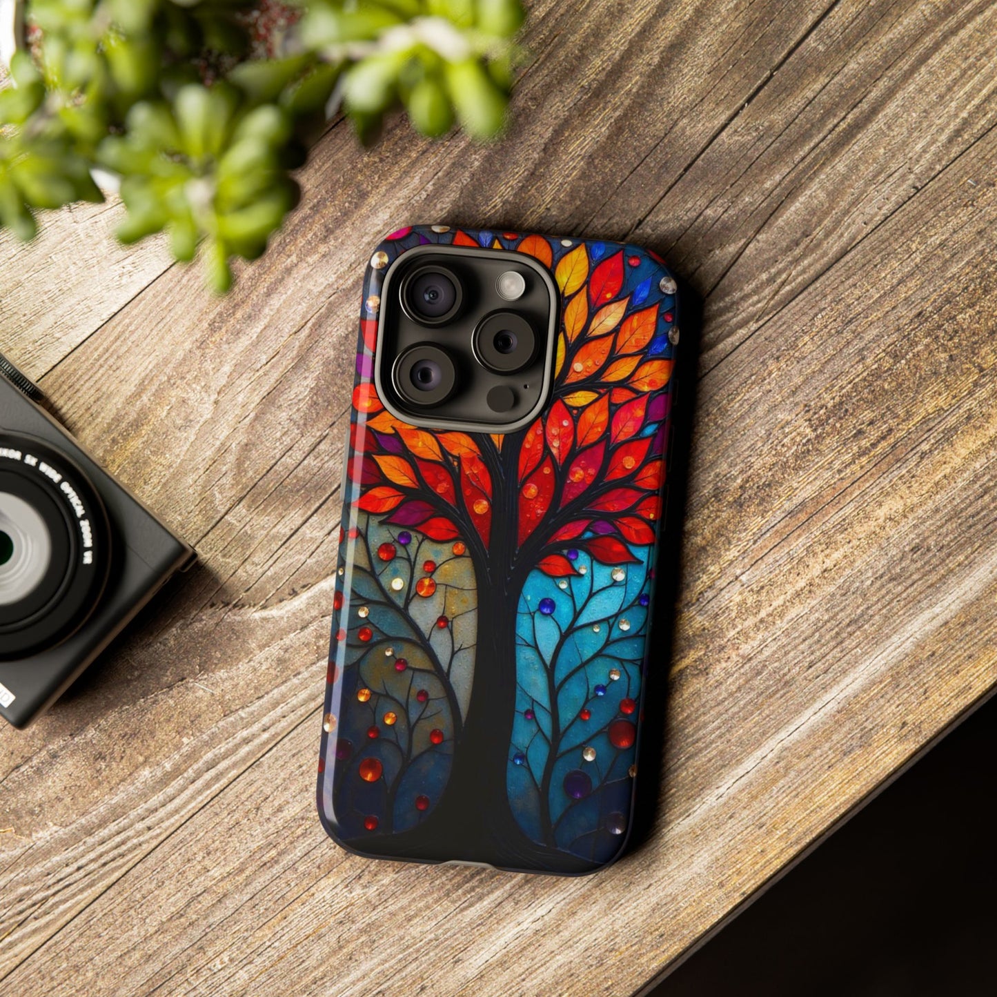 Stained Glass Tree: Vibrant Elegance for Your Case