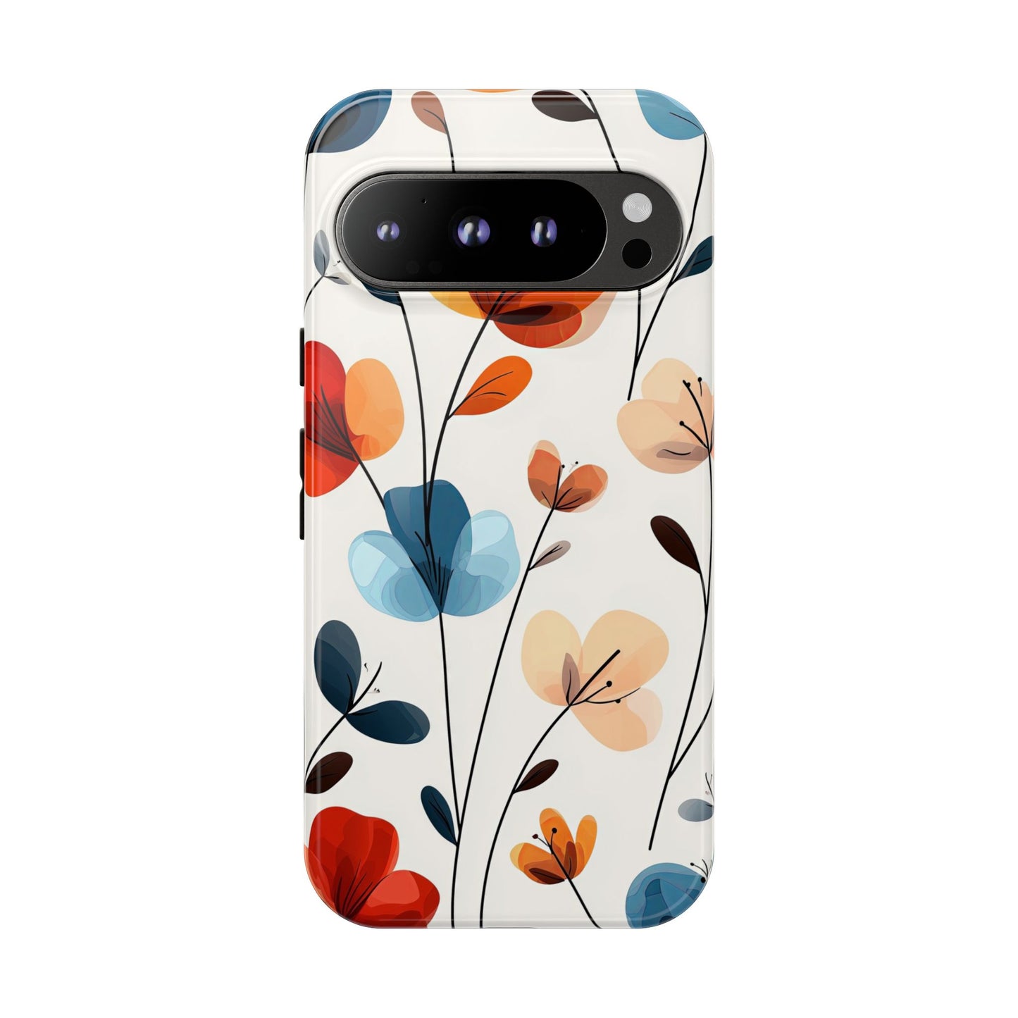 Colorful Floral Phone Case for iPhone, Samsung & Pixel | Bold Modern Botanical Print | Protective Matte Finish