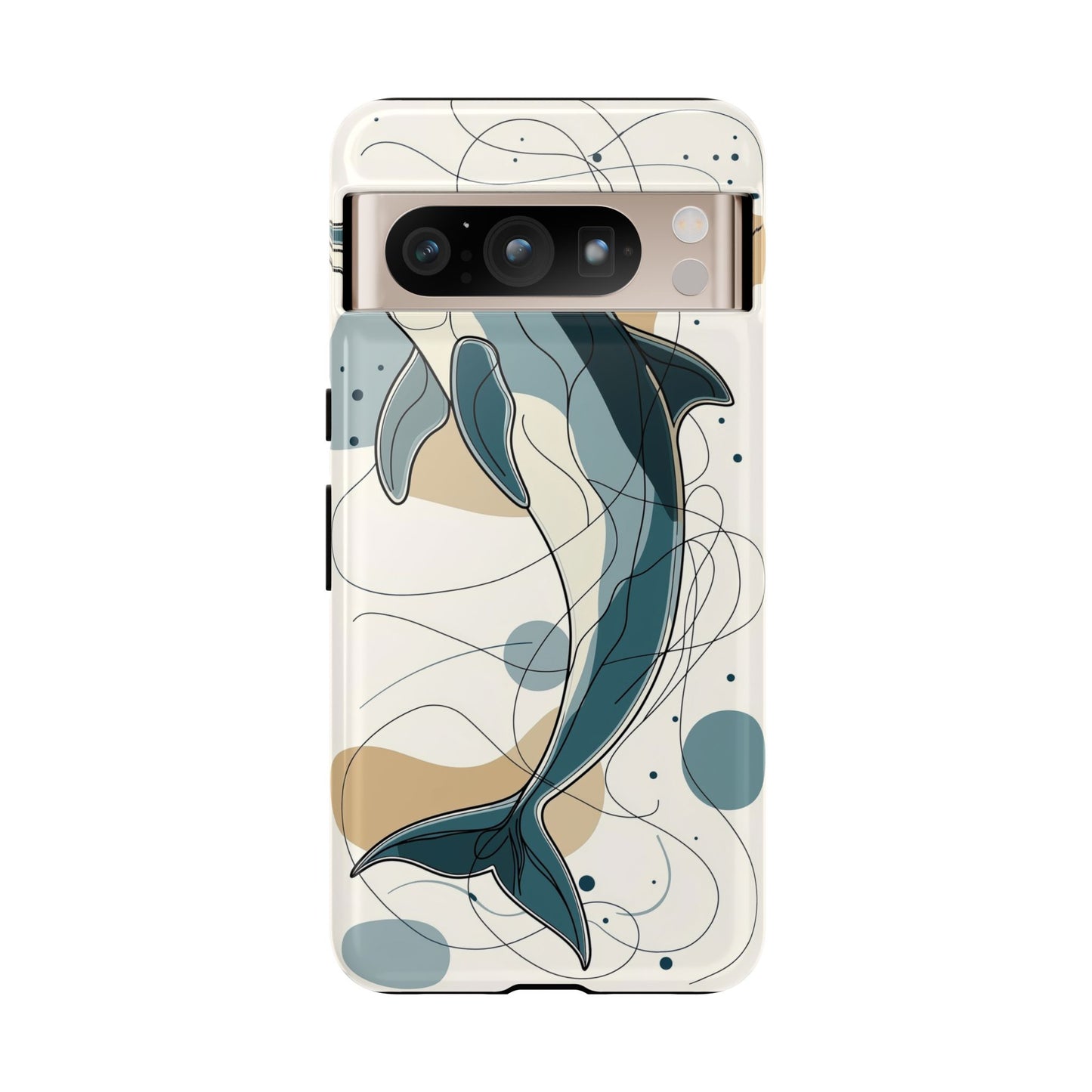 Ocean Whimsy: Abstract Dolphin Splash Phone Case for iPhone, Samsung & Pixel