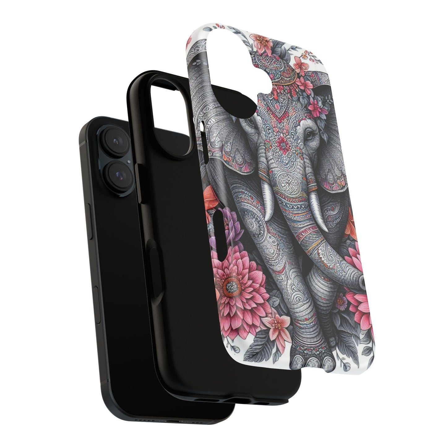 Bohemian Floral Elephant Mobile Cover – Intricate Mandala Art